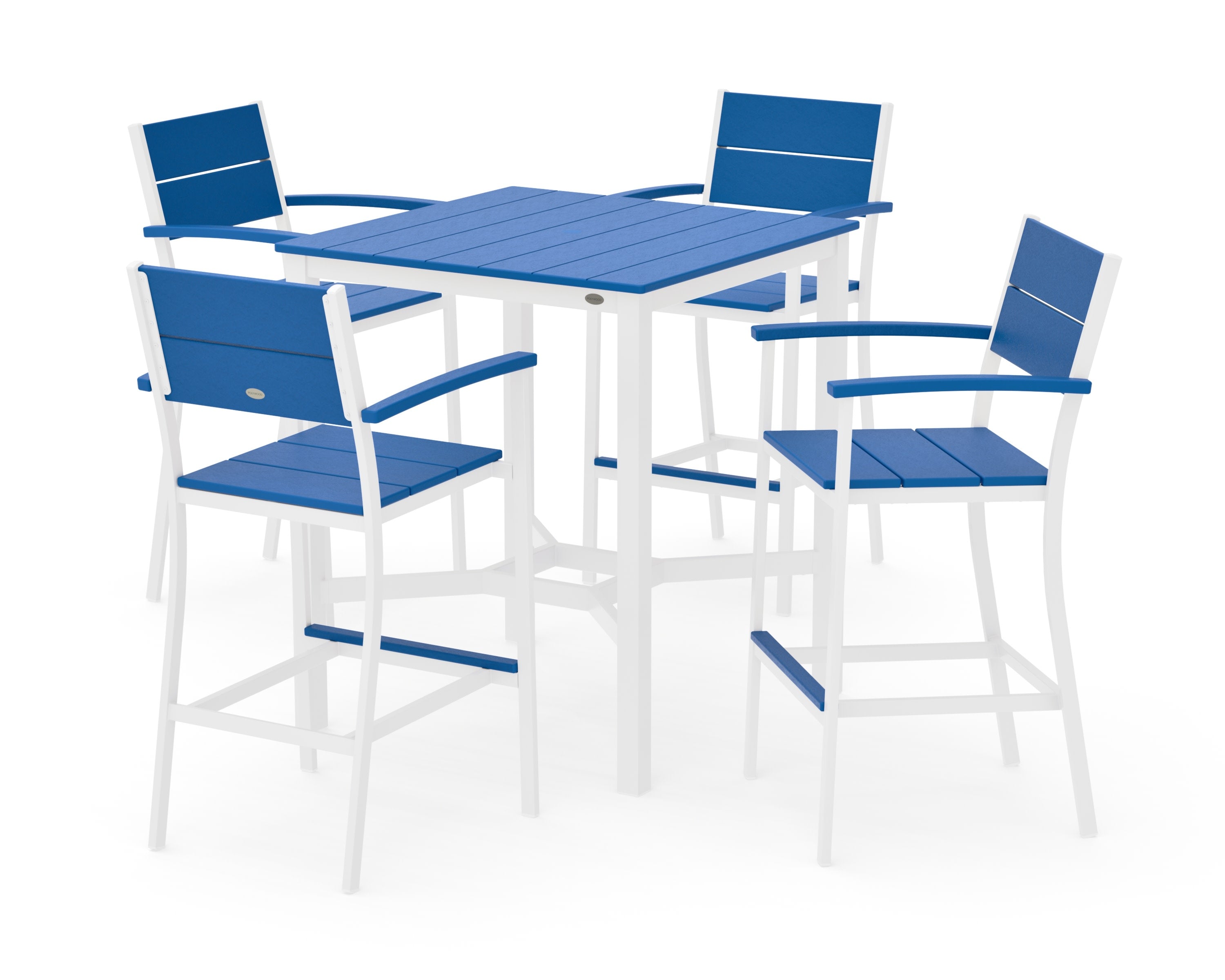Main Street 5-Piece Bar Set in White / Pacific Blue