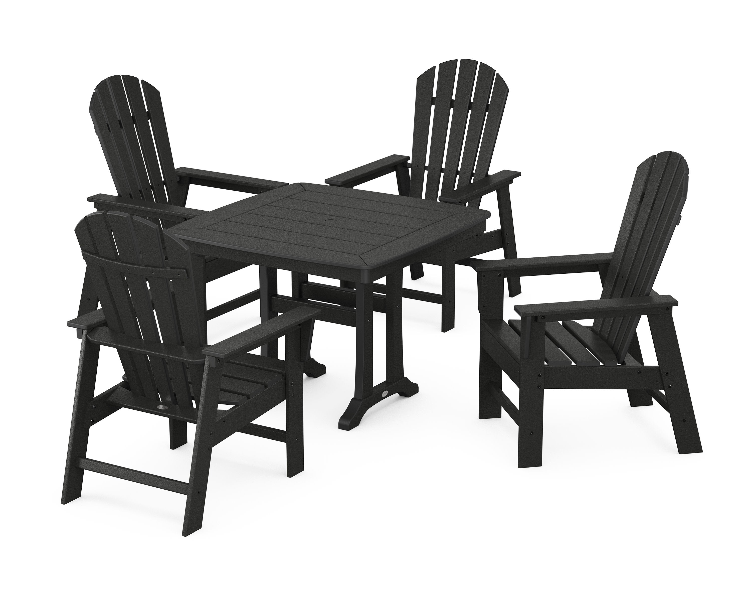 South Beach 5-Piece Dining Set with Trestle Legs in Black