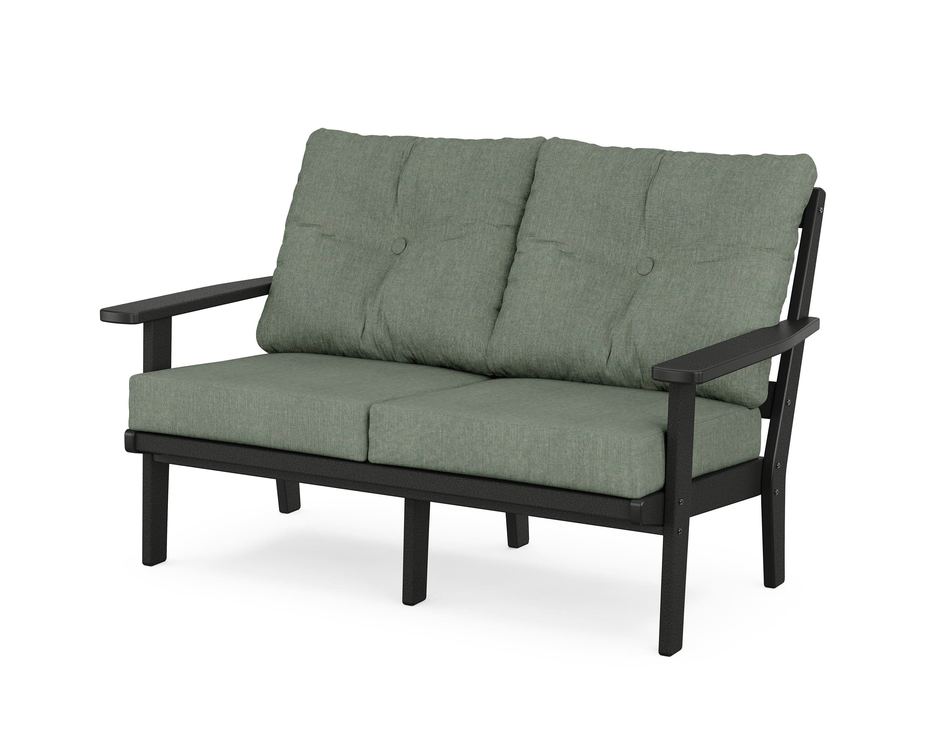 Prairie Deep SeatingLoveseat in Black / Cast Sage