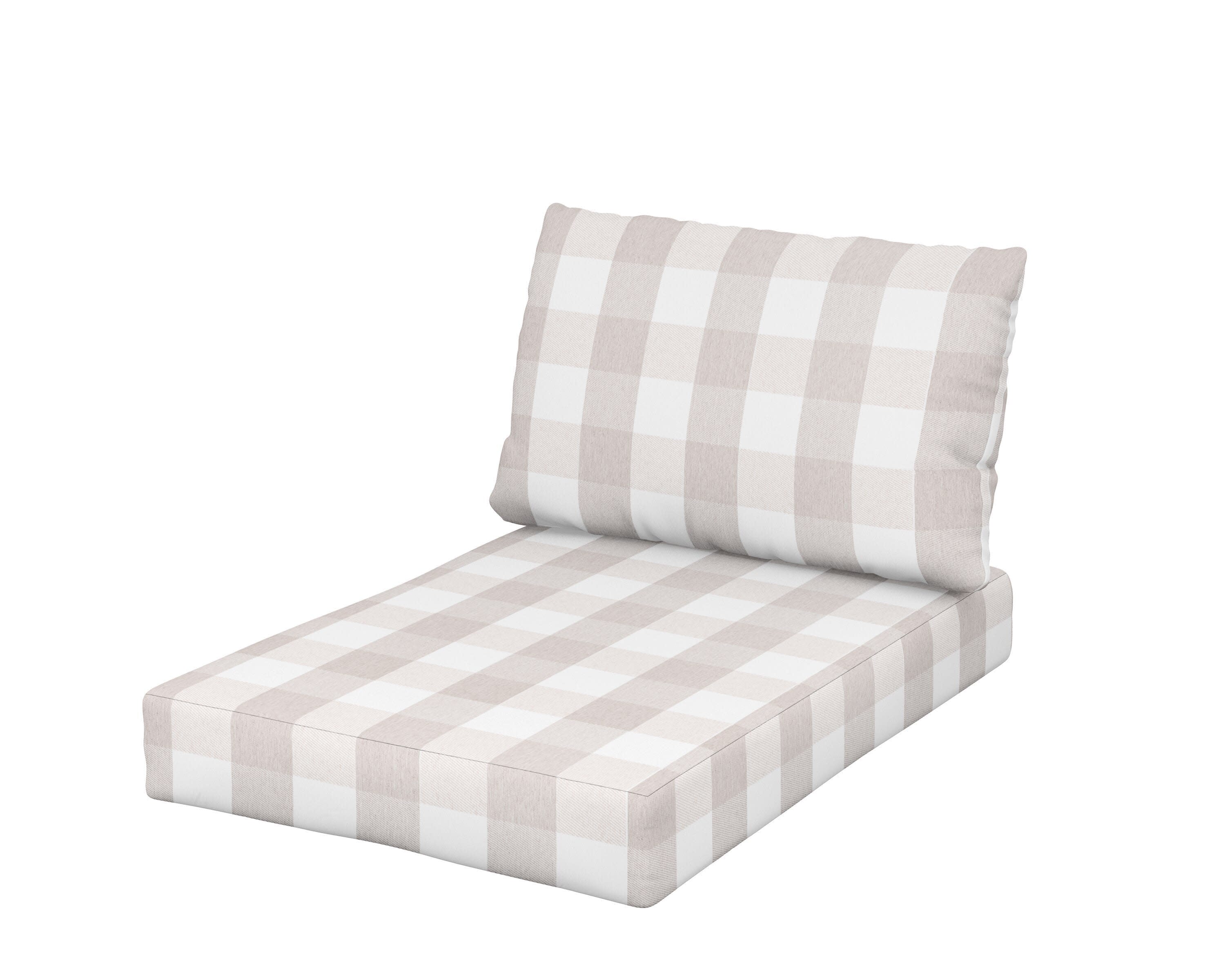 Daybed Swing Seat/Back Cushion in Buffalo Plaid Dune Burlap