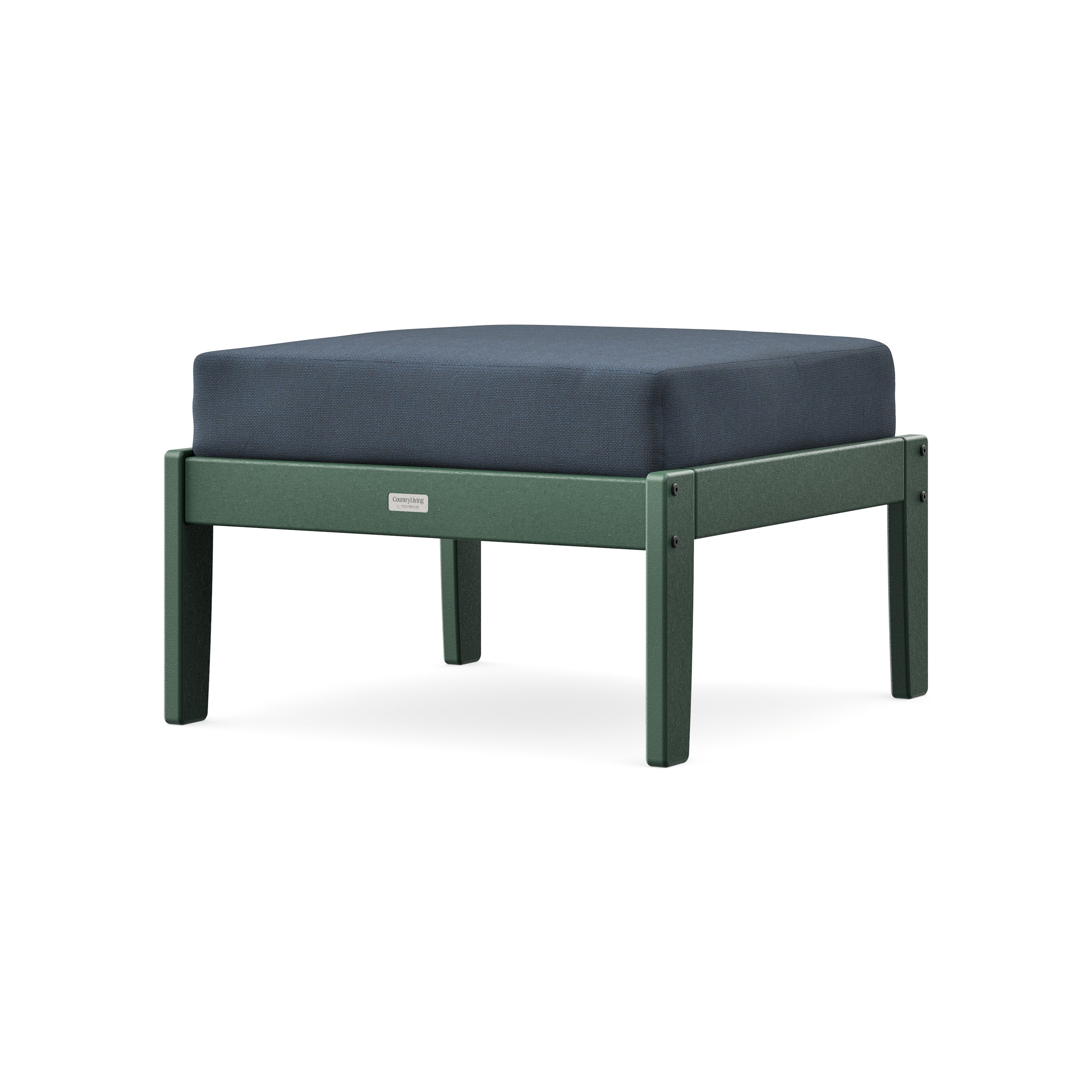 Cottage Deep Seating Ottoman in Green / Marine Indigo