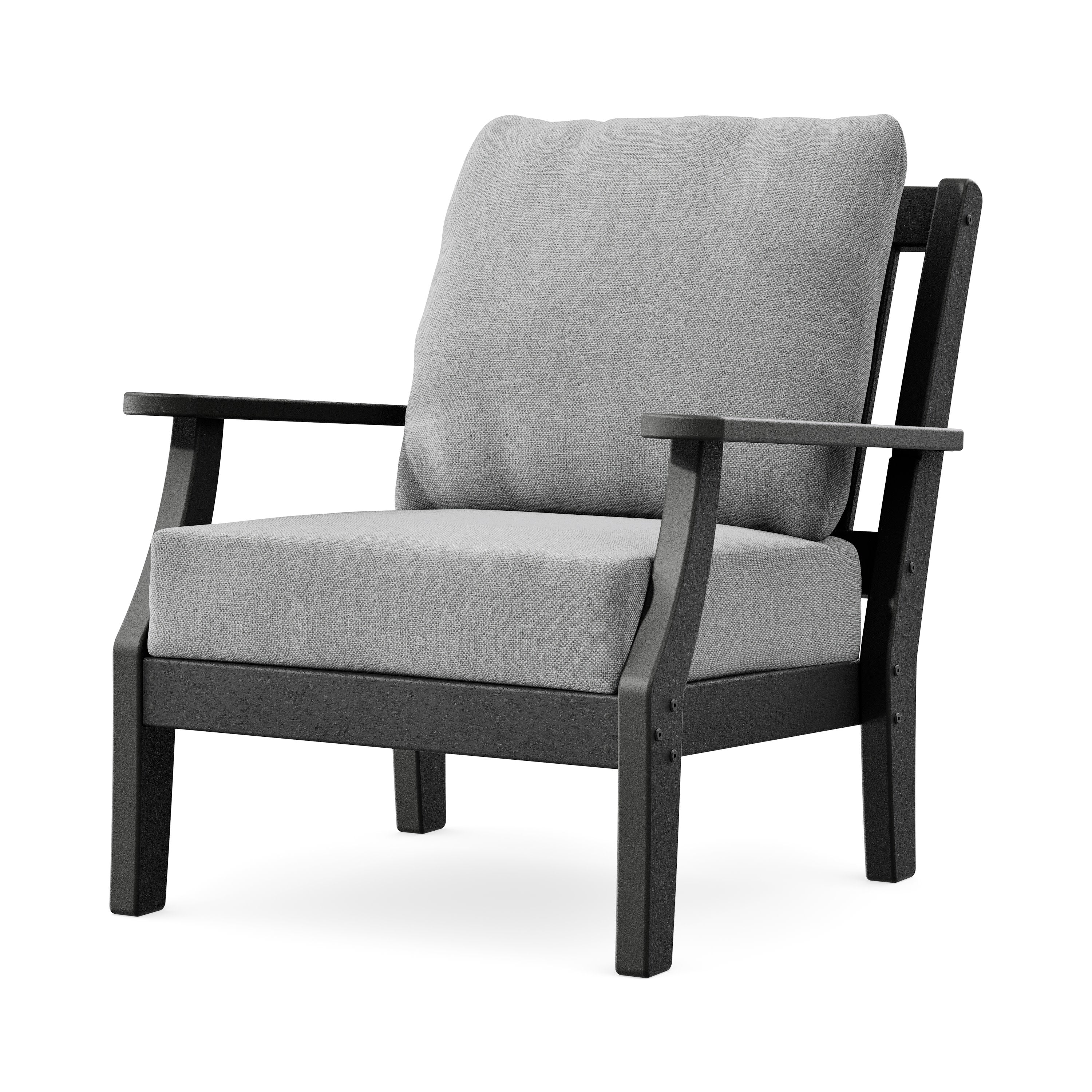 Chinoiserie Deep Seating Chair in Black / Grey Mist