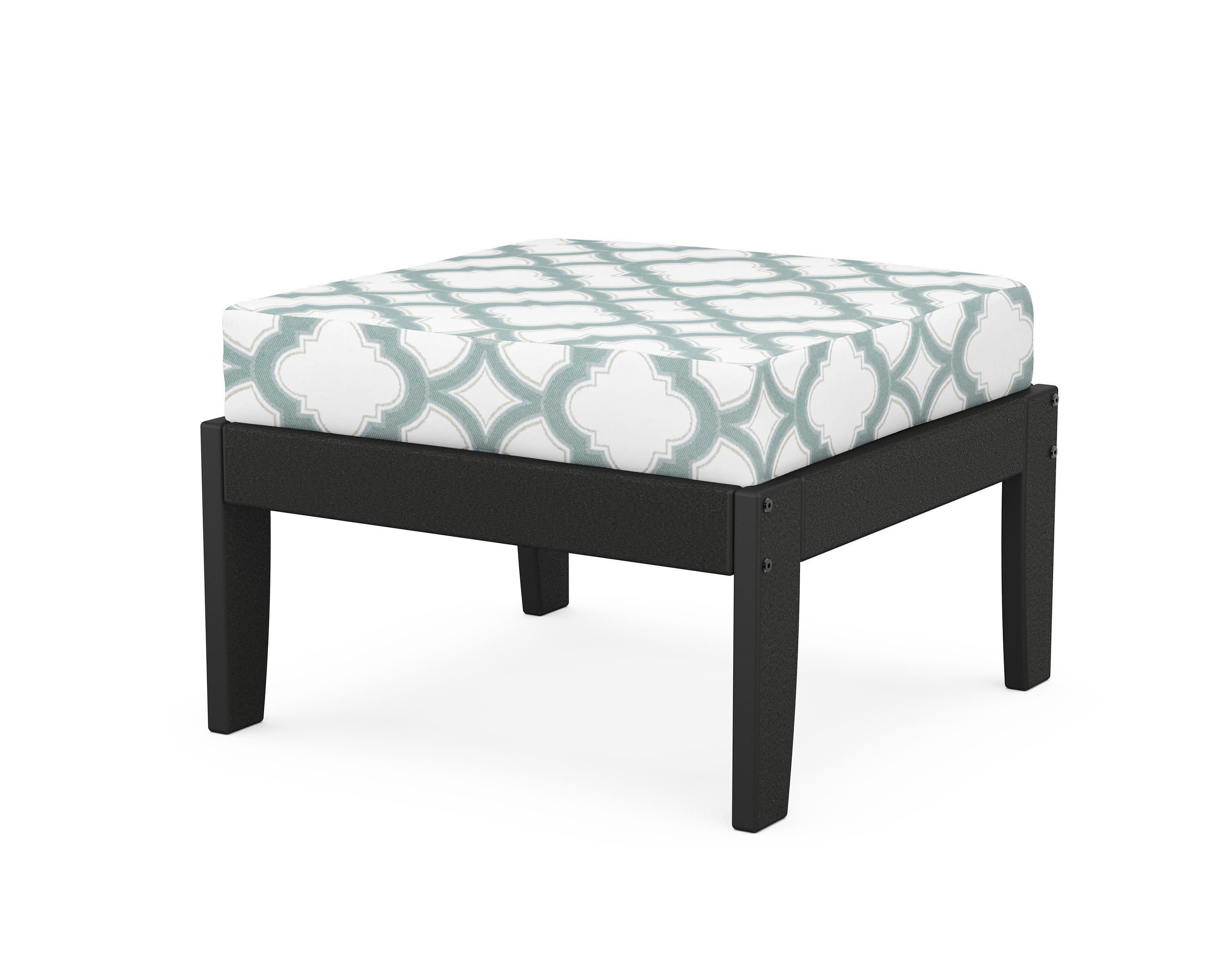 Modular Ottoman - Classic in Black / Trellis Glacier Spa