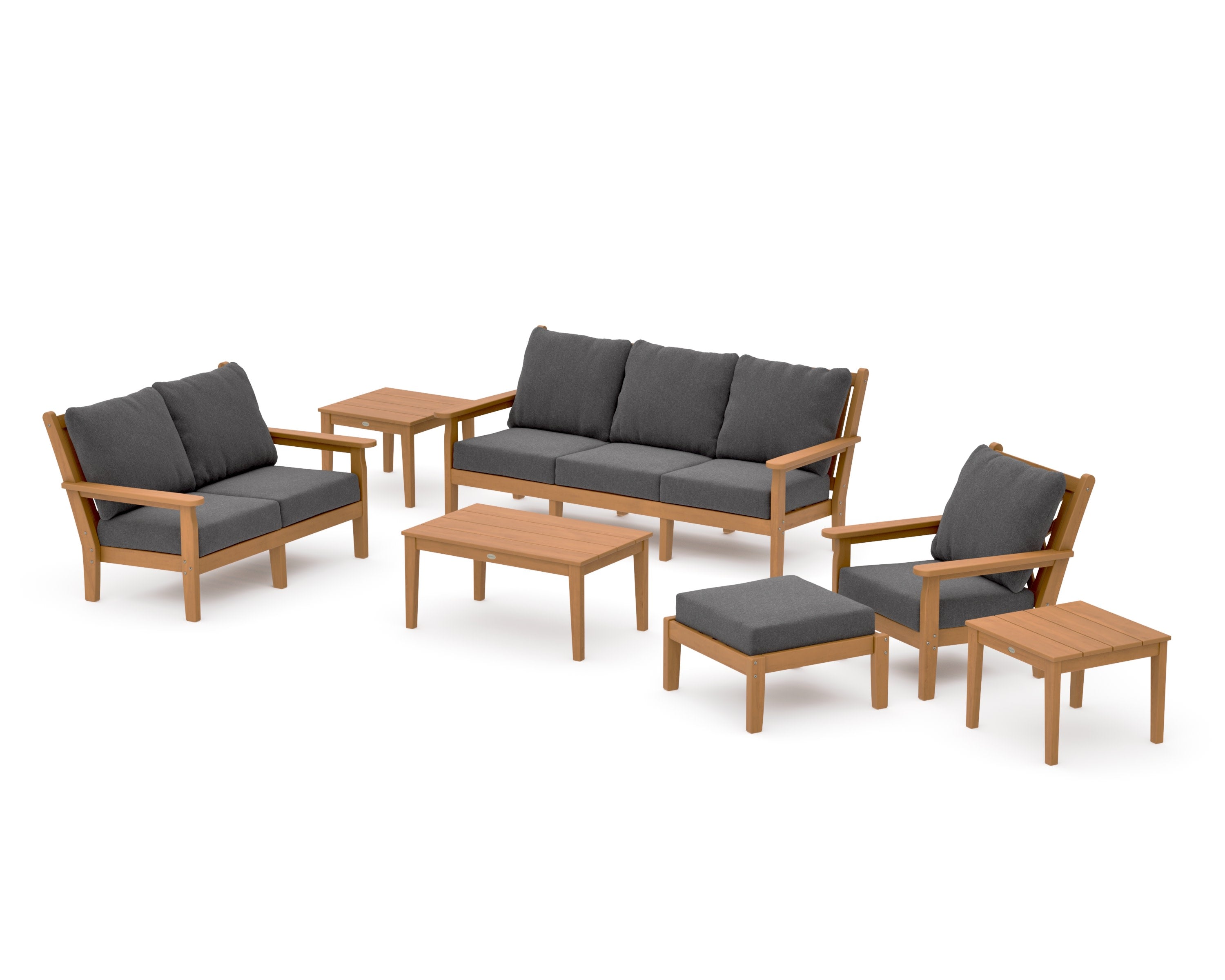 Chippendale 7-Piece Deep Seating Set in Natural / Ash Charcoal