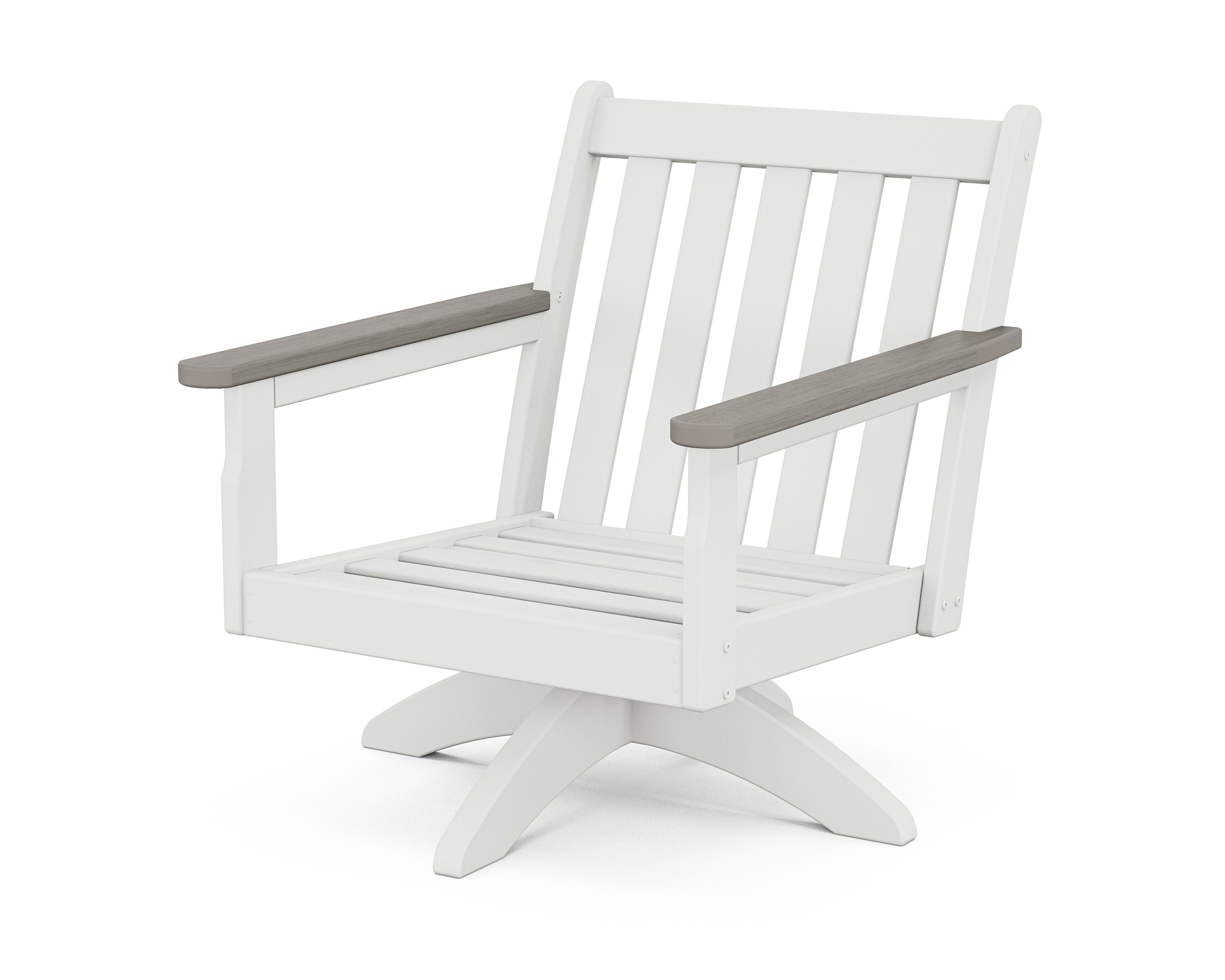 Vineyard Deep Seating Swivel Chair Frame in White / Driftwood