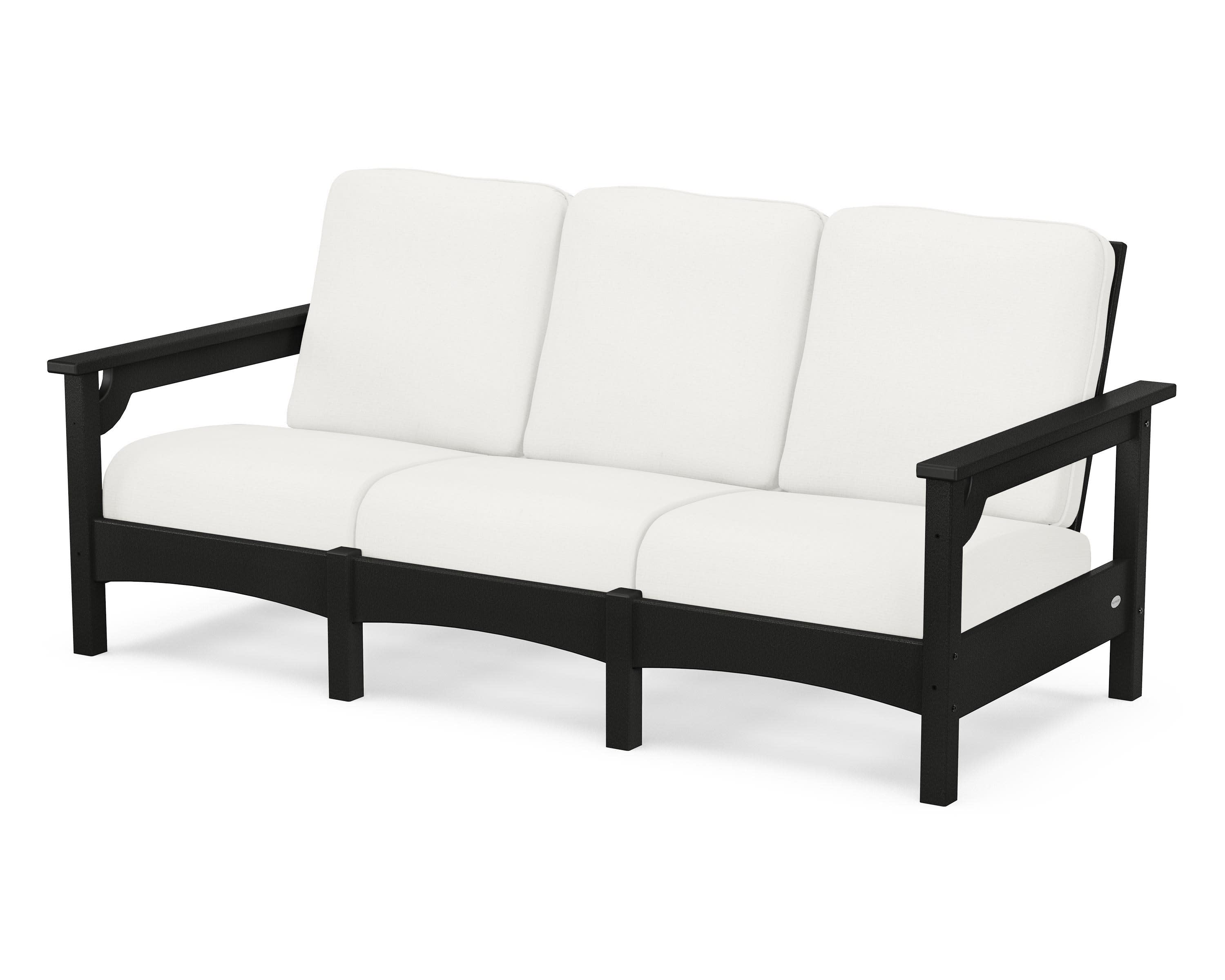 Club Sofa in Black / Natural Linen