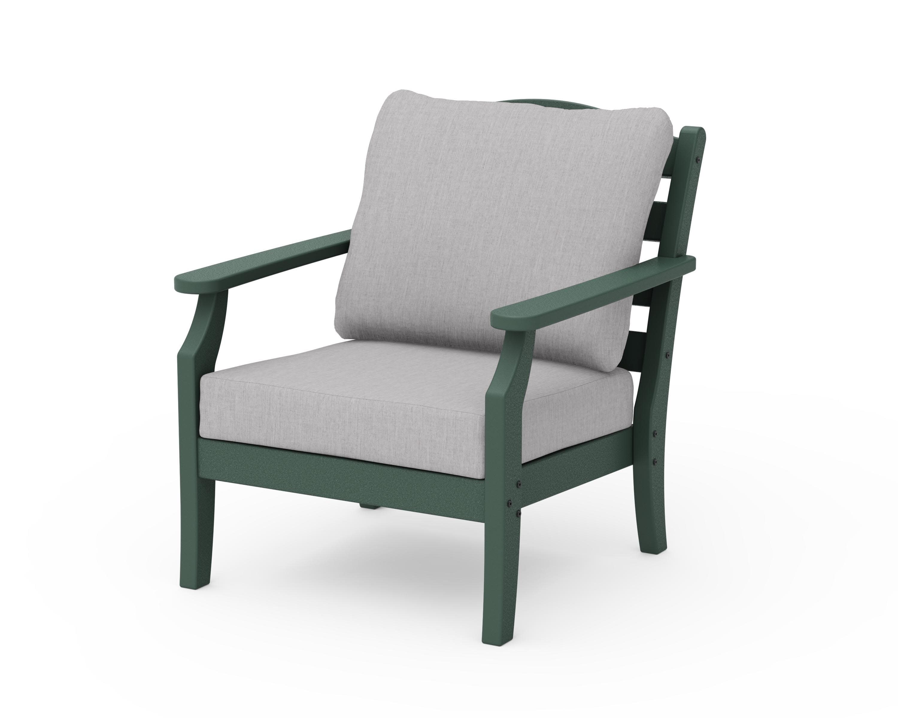 Savannah Deep Seating Chair in Green / Granite