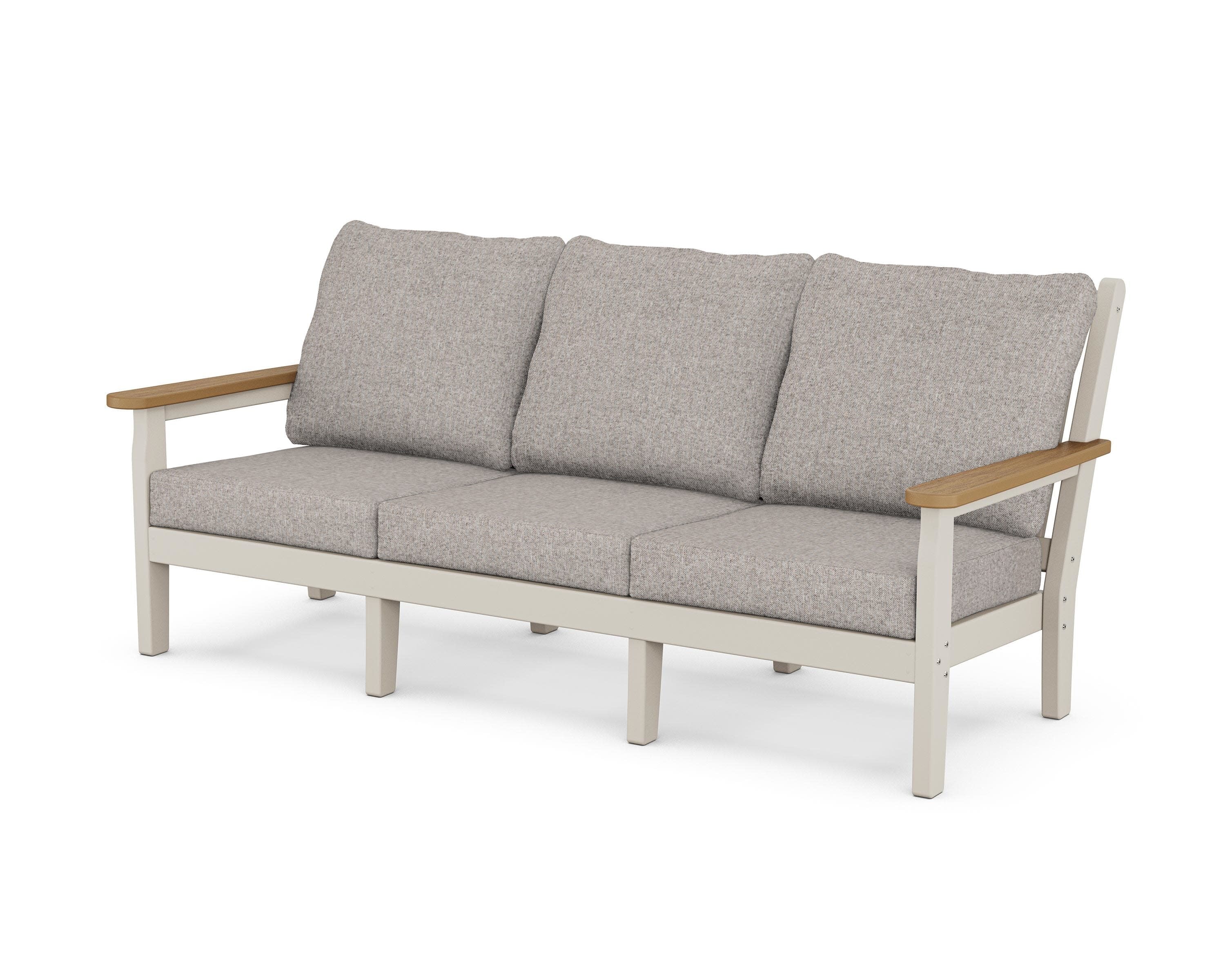 Chippendale Deep Seating Sofa in Sand / Natural / Weathered Tweed
