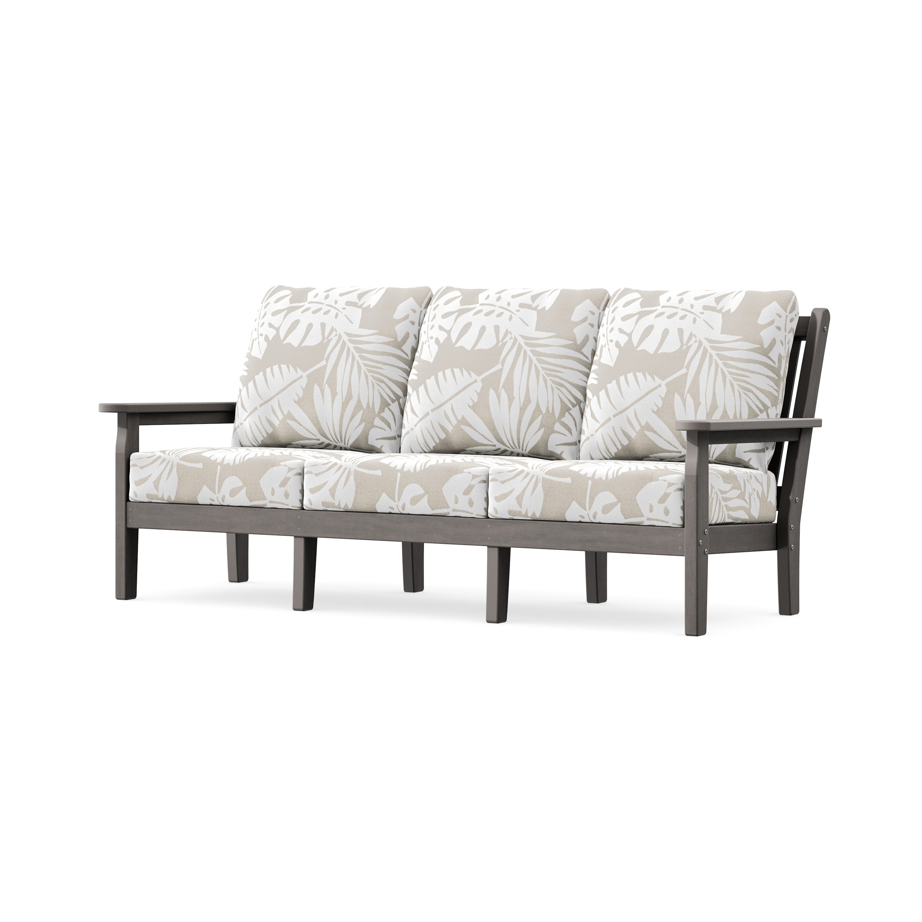Chippendale Deep Seating Sofa in Driftwood / Leaf Dune Burlap