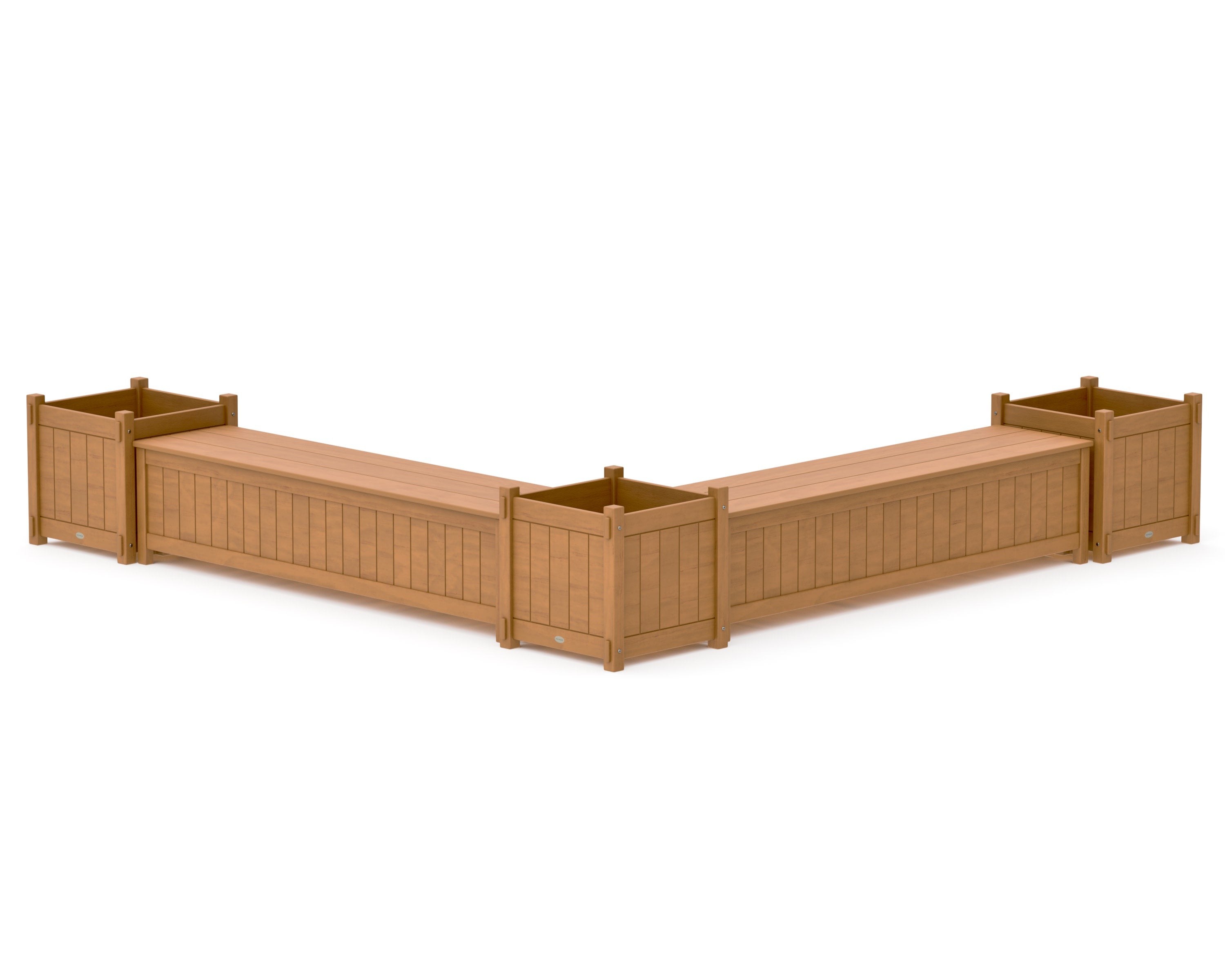 72" Vineyard L- Shaped Planter Storage Bench Corner Set- Large in Natural