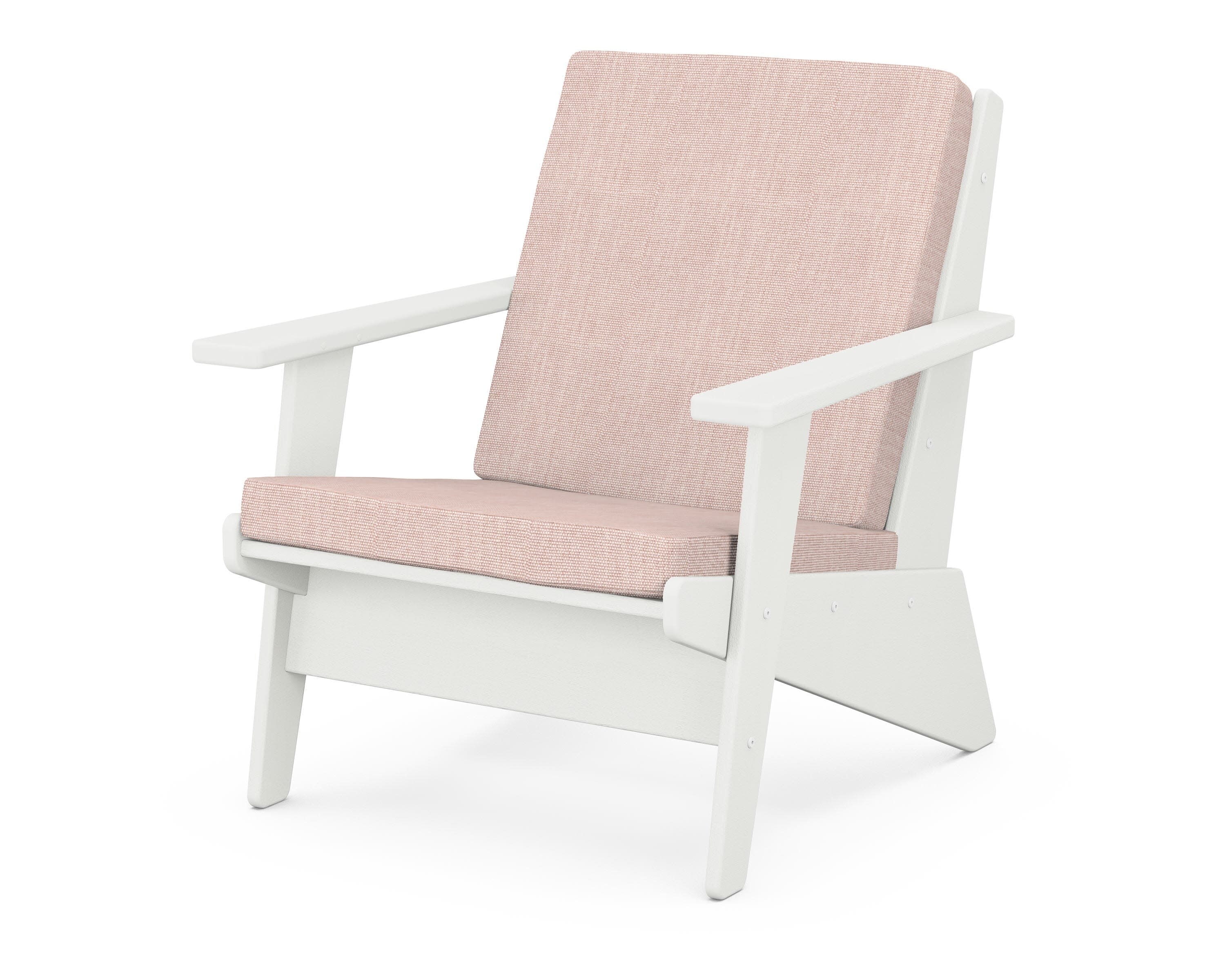 Riviera Modern Lounge Chair in Vintage White / Play Cameo