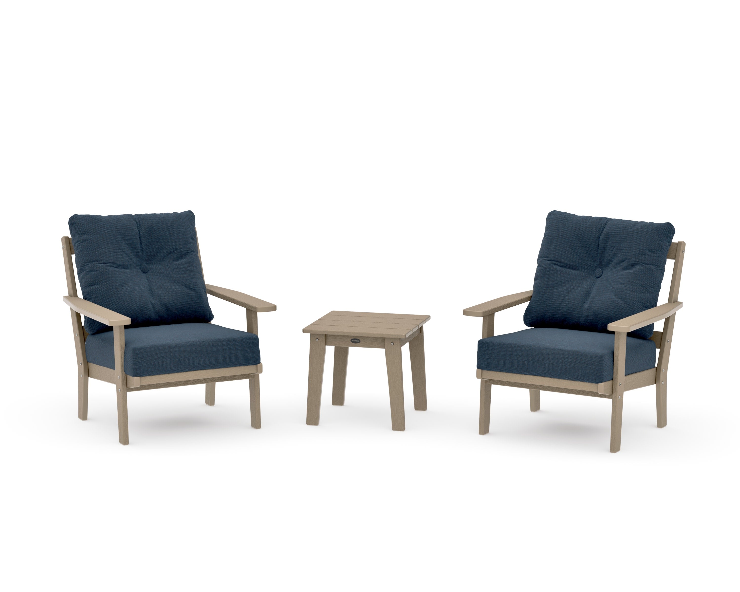 Oxford 3-Piece Deep Seating Set in Vintage Sahara / Marine Indigo