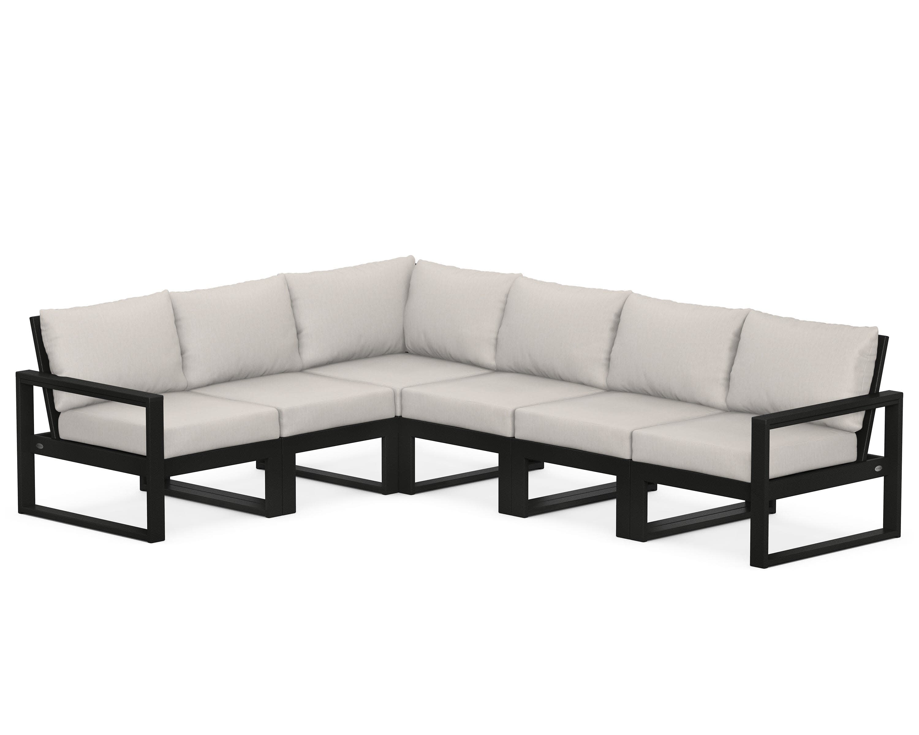 EDGE 6-Piece Modular Deep Seating Set in Black / Cast Ash