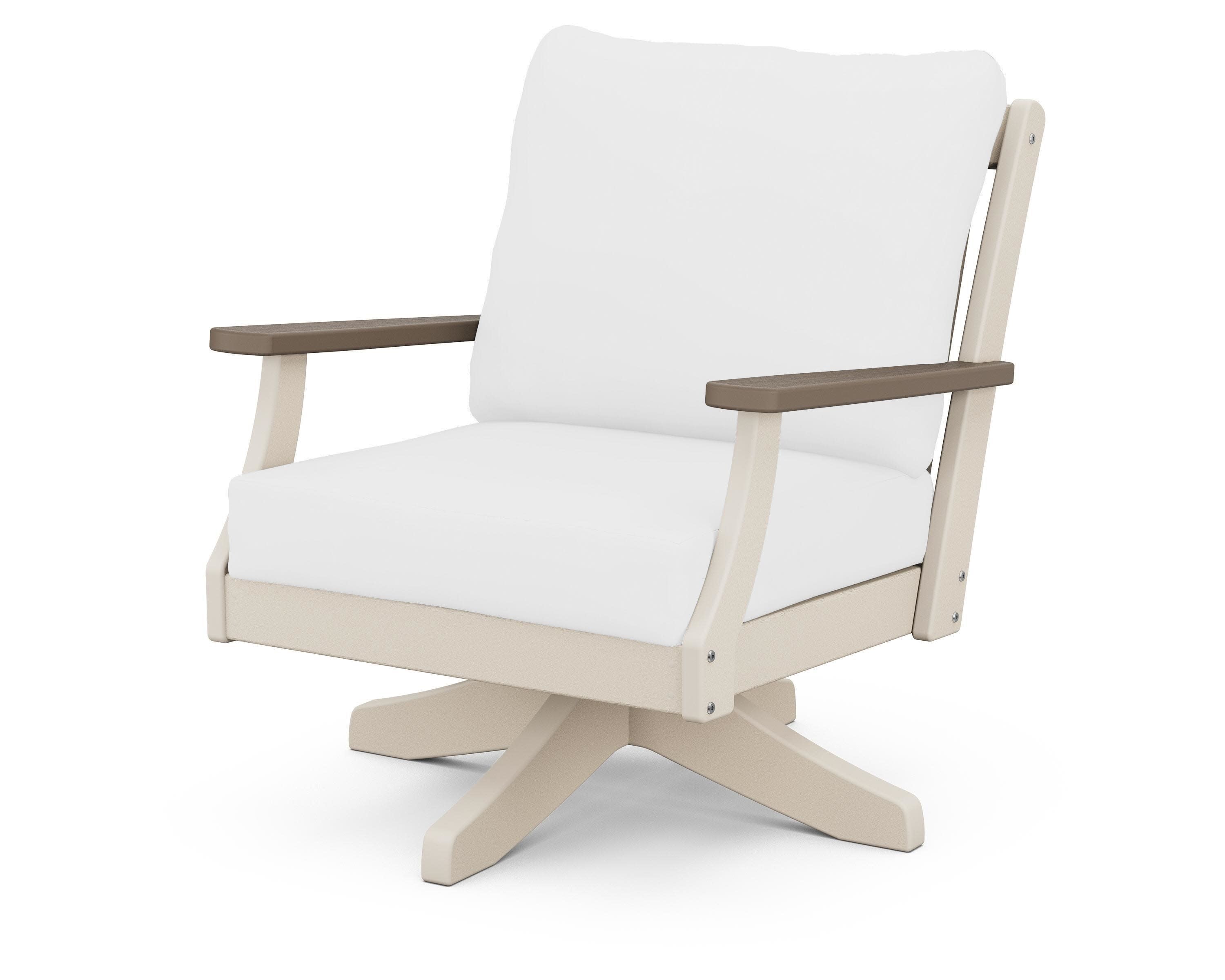 Braxton Deep Seating Swivel Chair in Sand / Kona / Natural