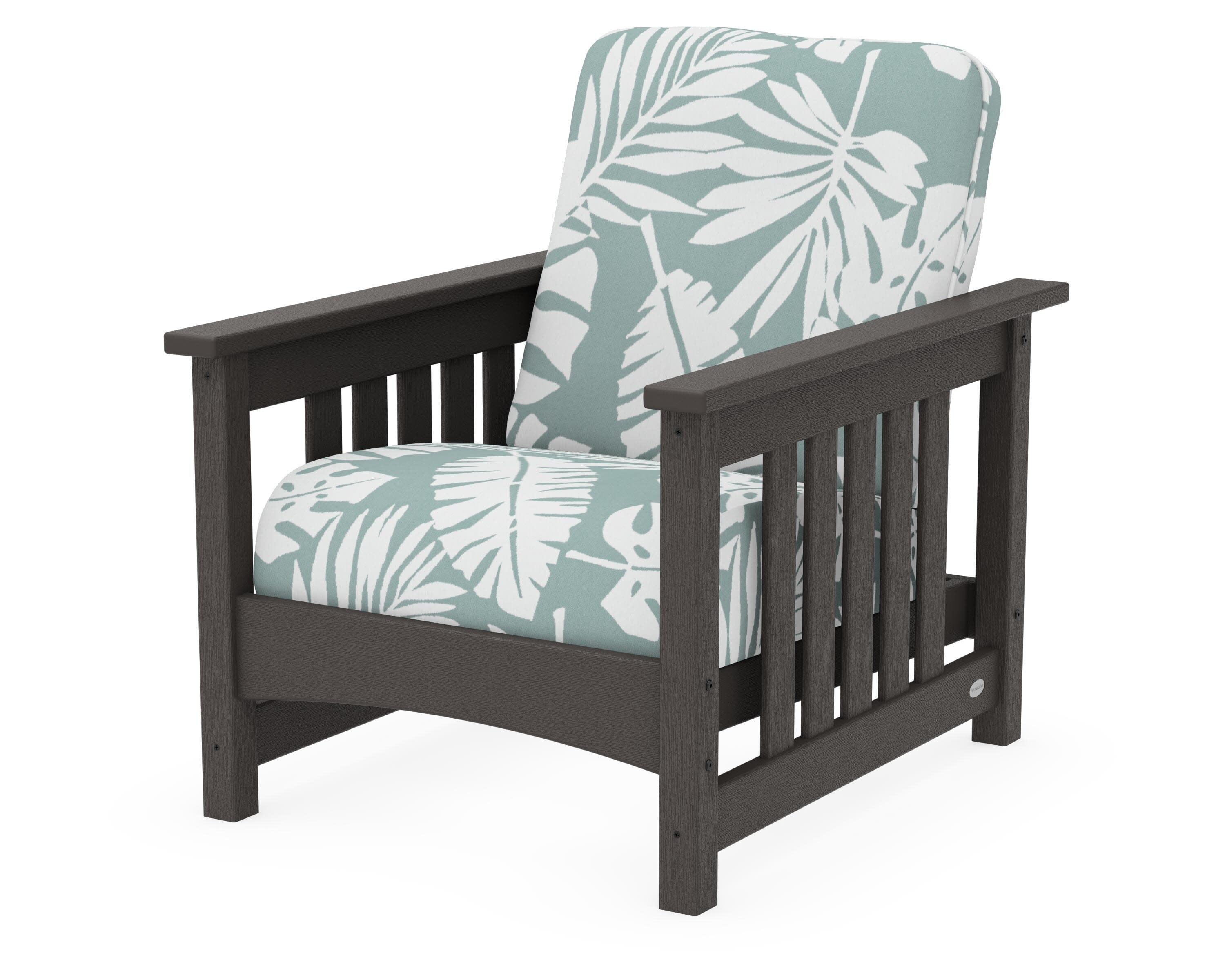 Club Mission Chair in Vintage Coffee / Leaf Glacier Spa