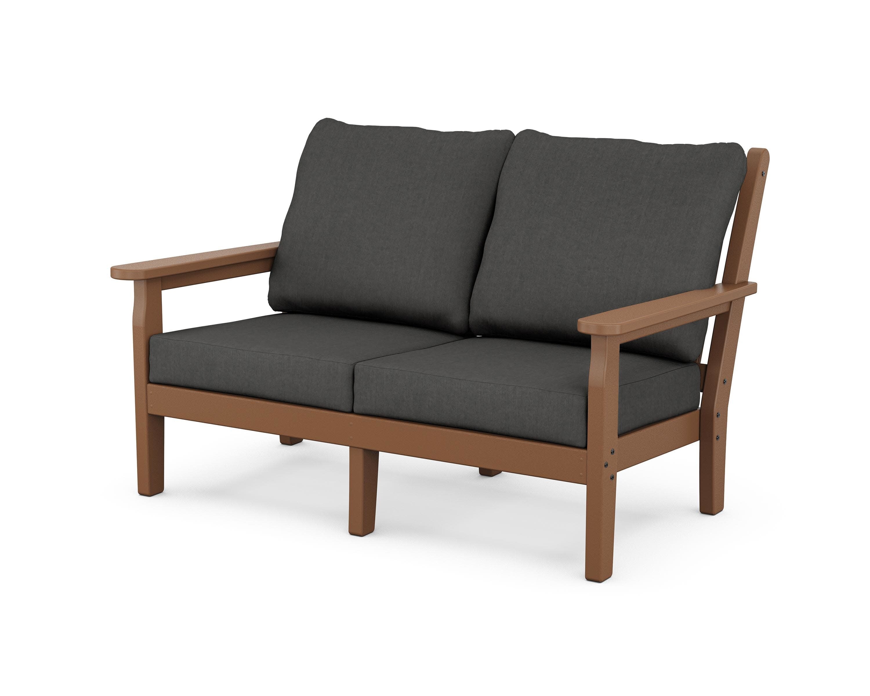 Chippendale Deep Seating Loveseat in Teak / Spectrum Carbon