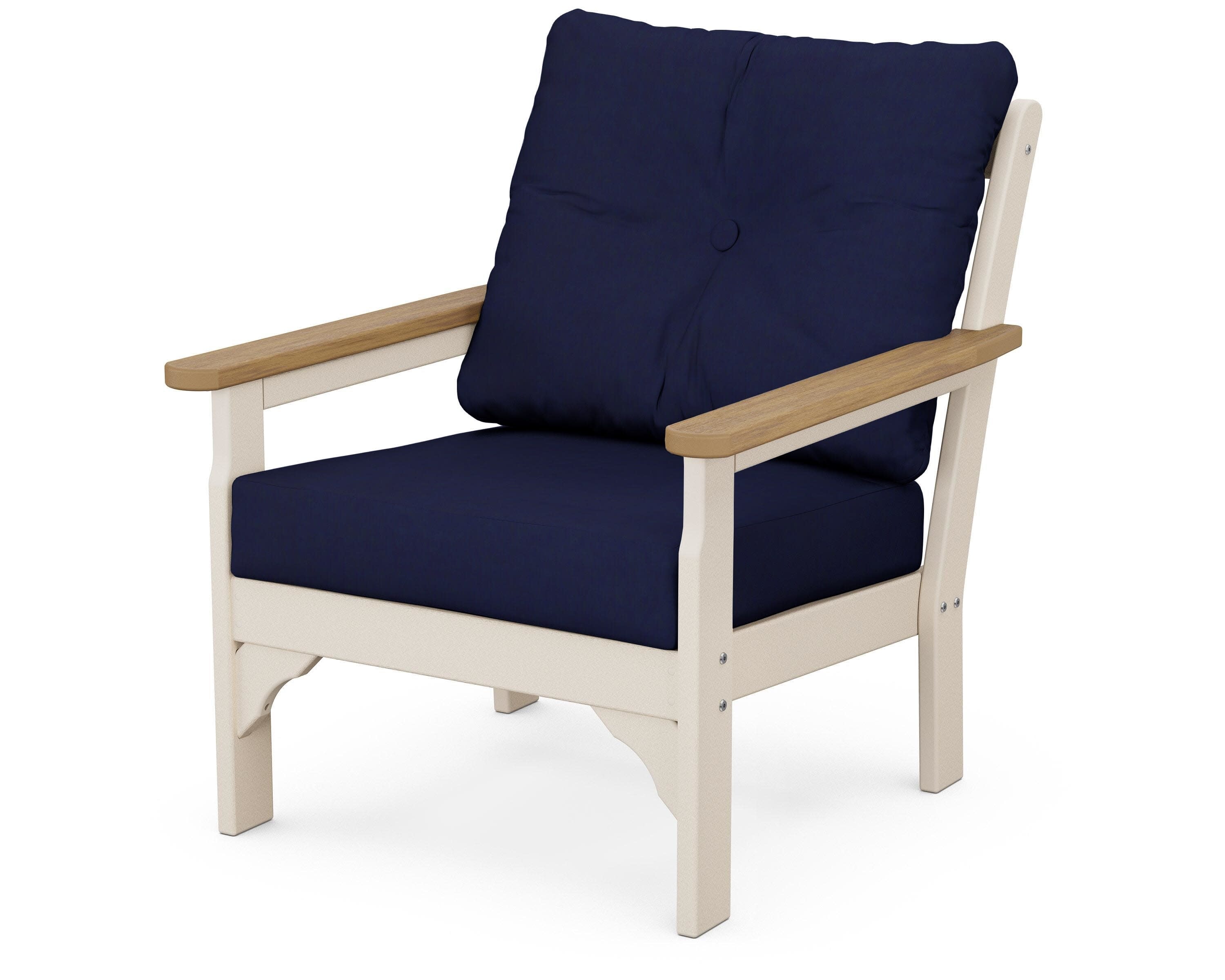 Vineyard Deep Seating Chair in Sand / Natural / Navy