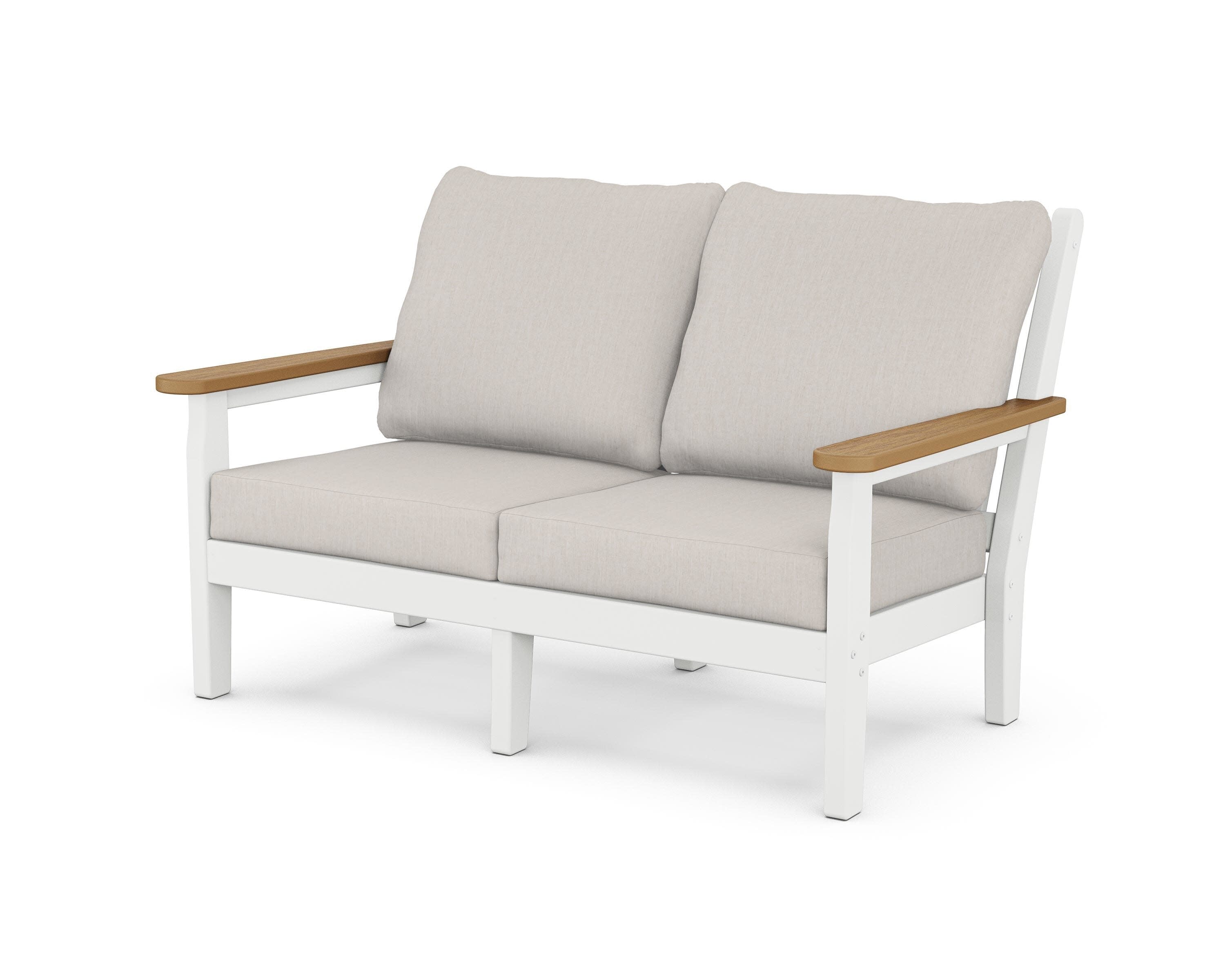 Chippendale Deep Seating Loveseat in White / Natural / Cast Ash