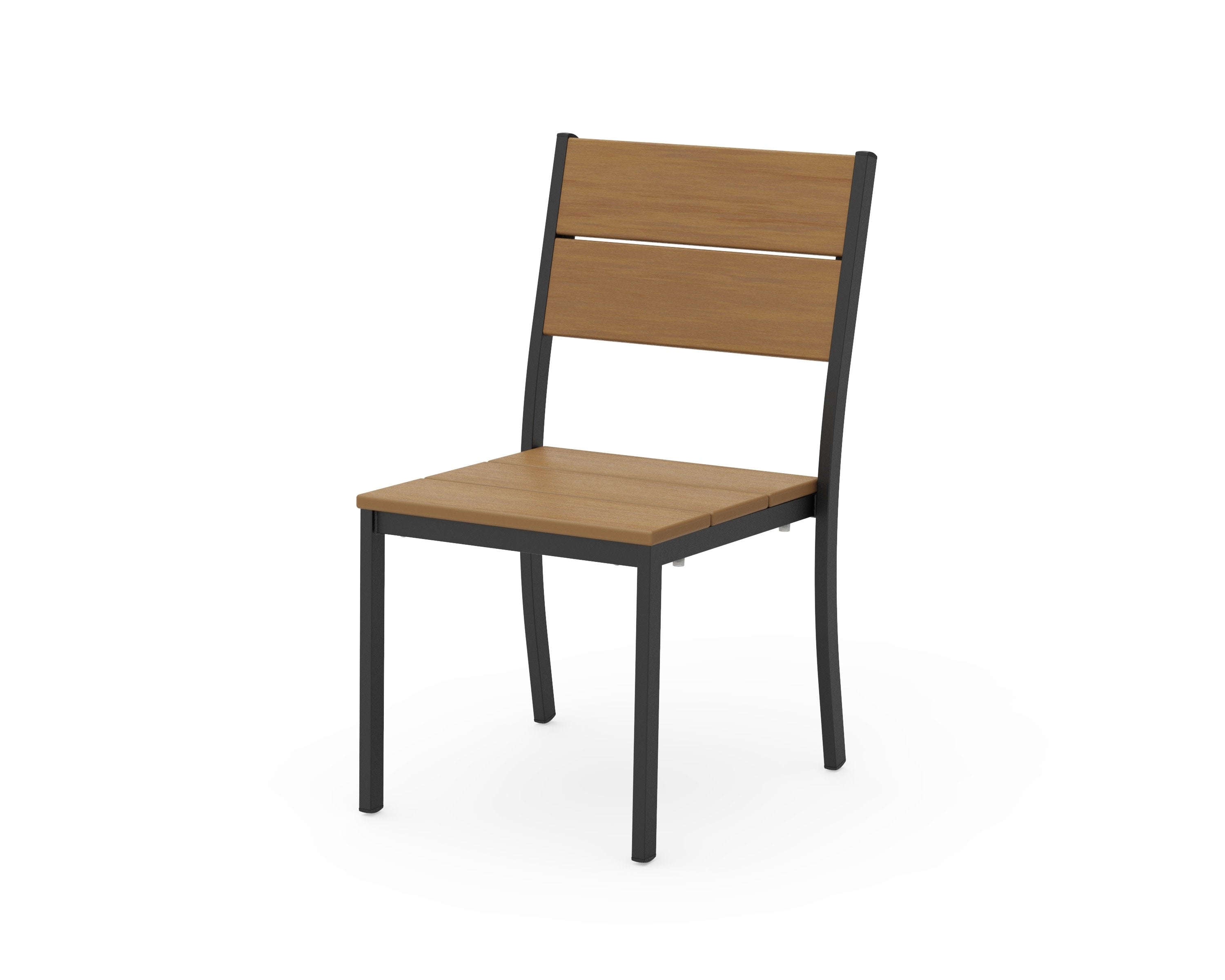 Main Street Stacking Dining Side Chair in Black / Natural