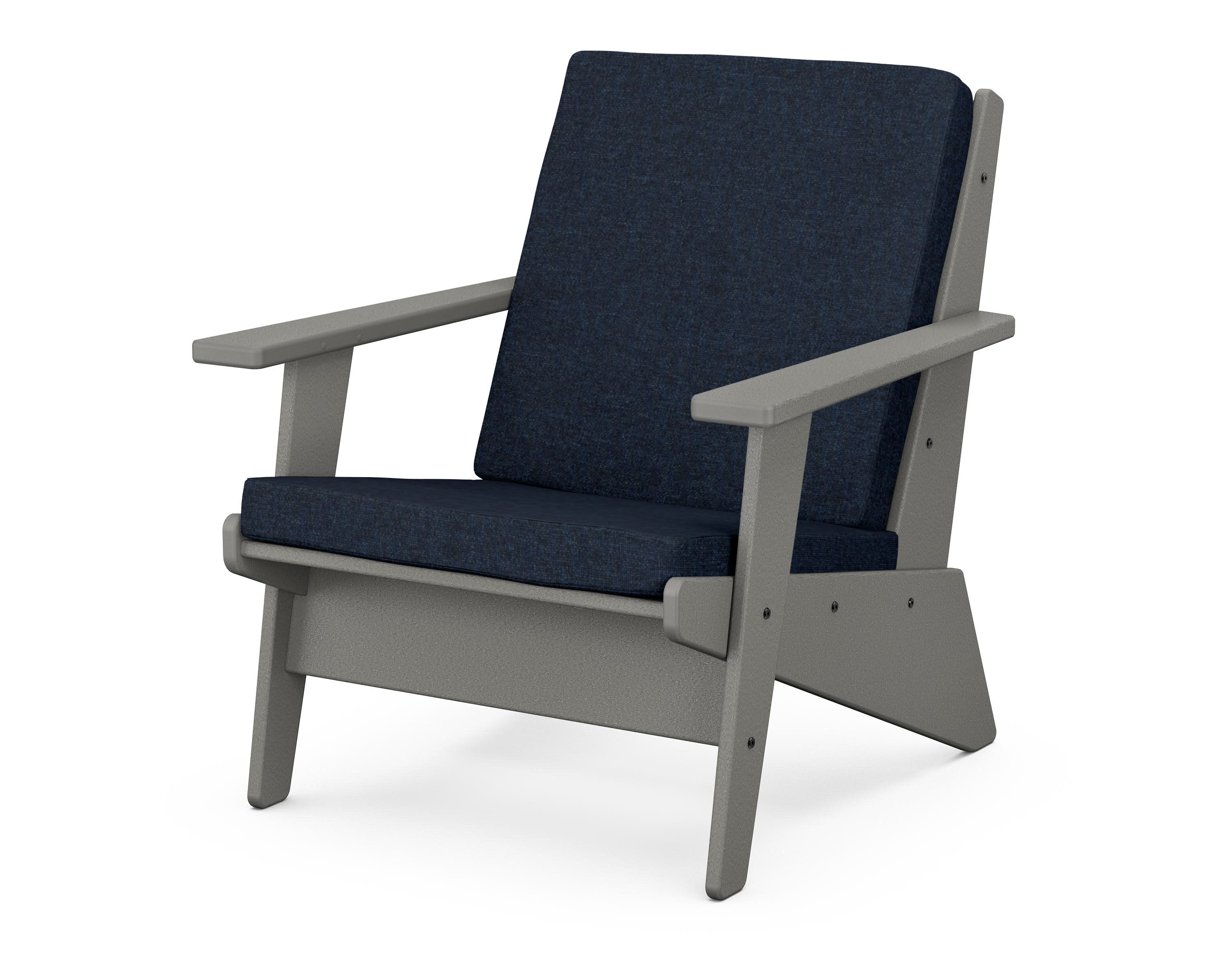 Riviera Modern Lounge Chair in Slate Grey / Marine Indigo