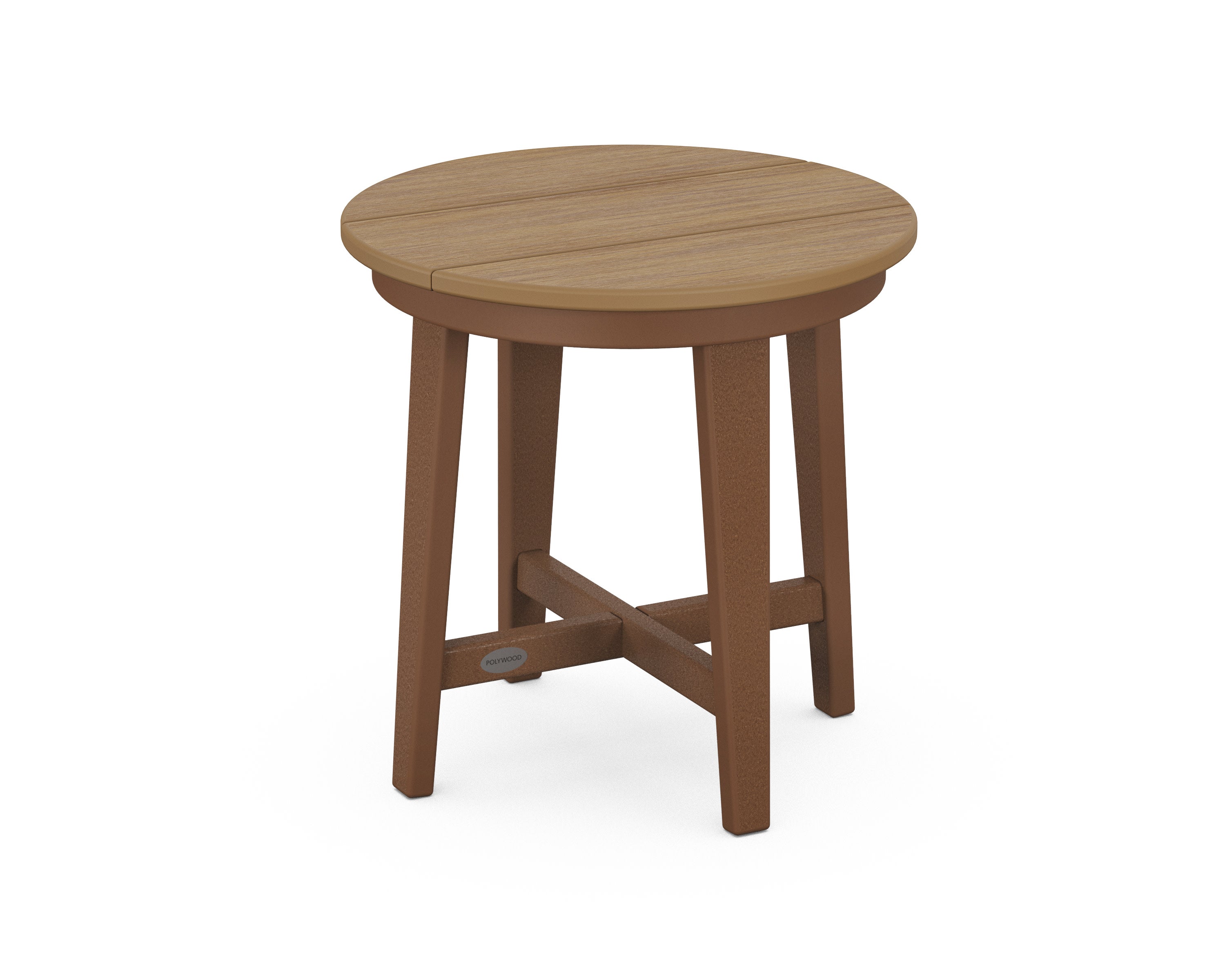Newport 19" Round End Table in Teak / Natural