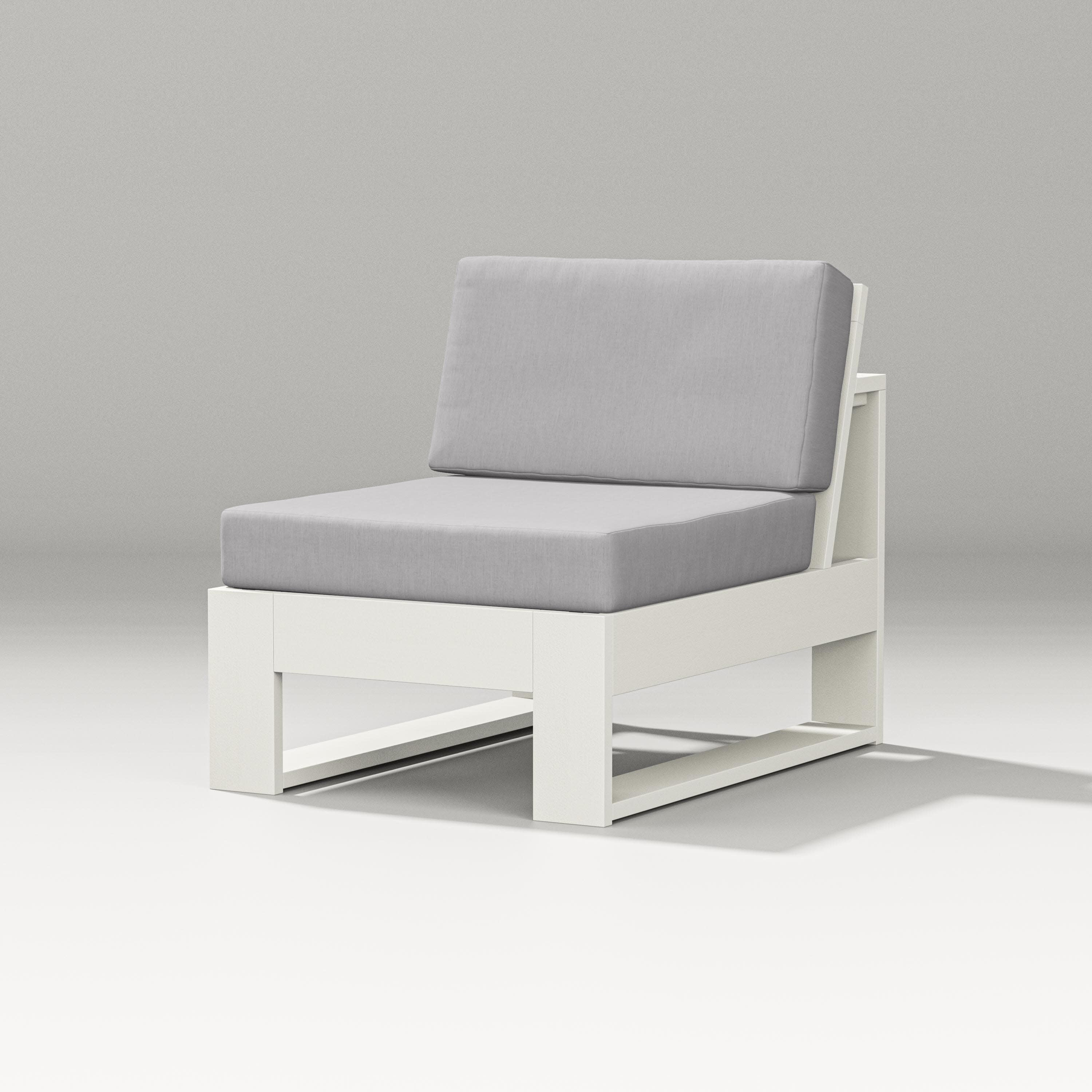 Latitude Modular Armless Chair in Vintage White / Granite