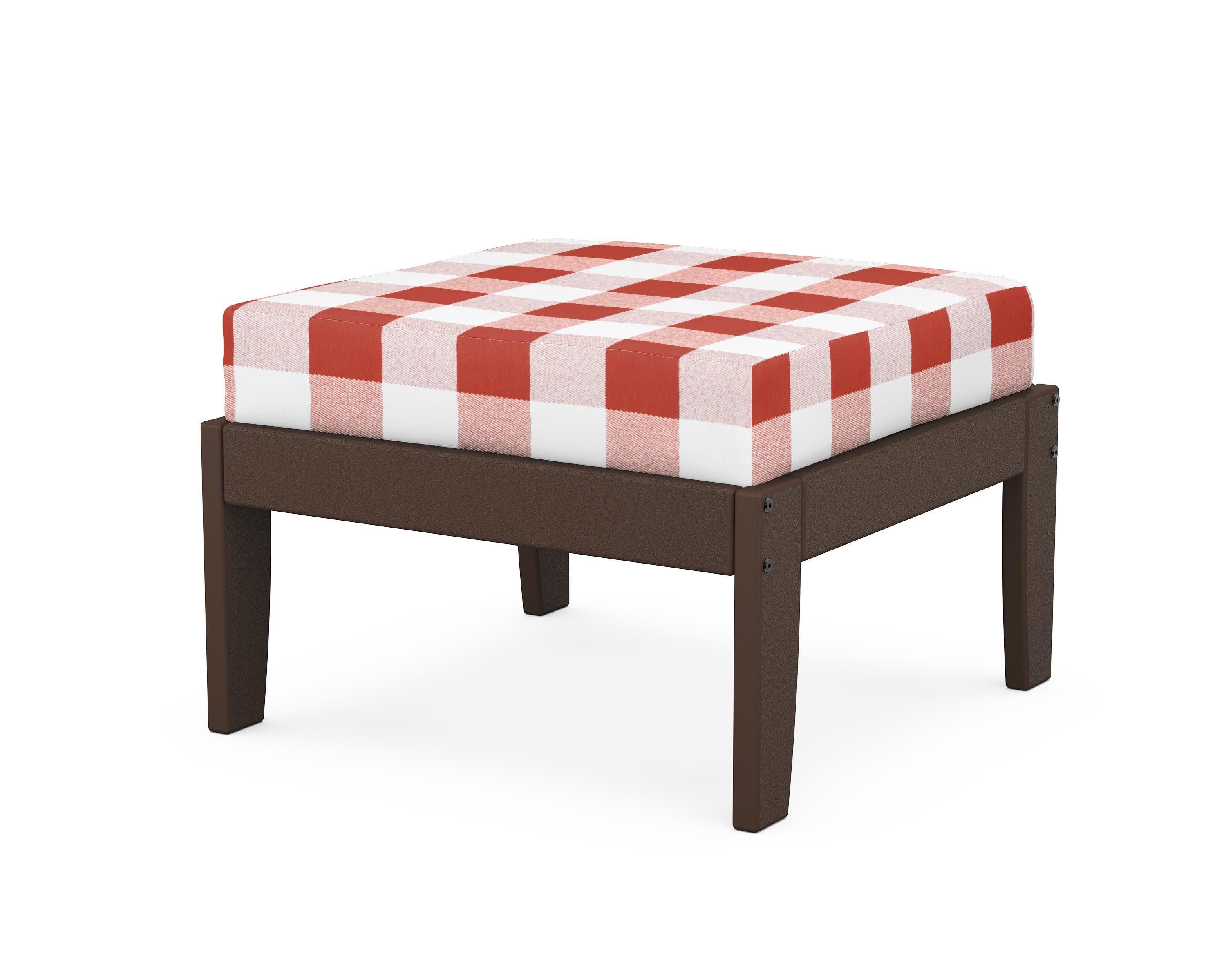 Modular Ottoman - Classic in Mahogany / Buffalo Plaid Crimson