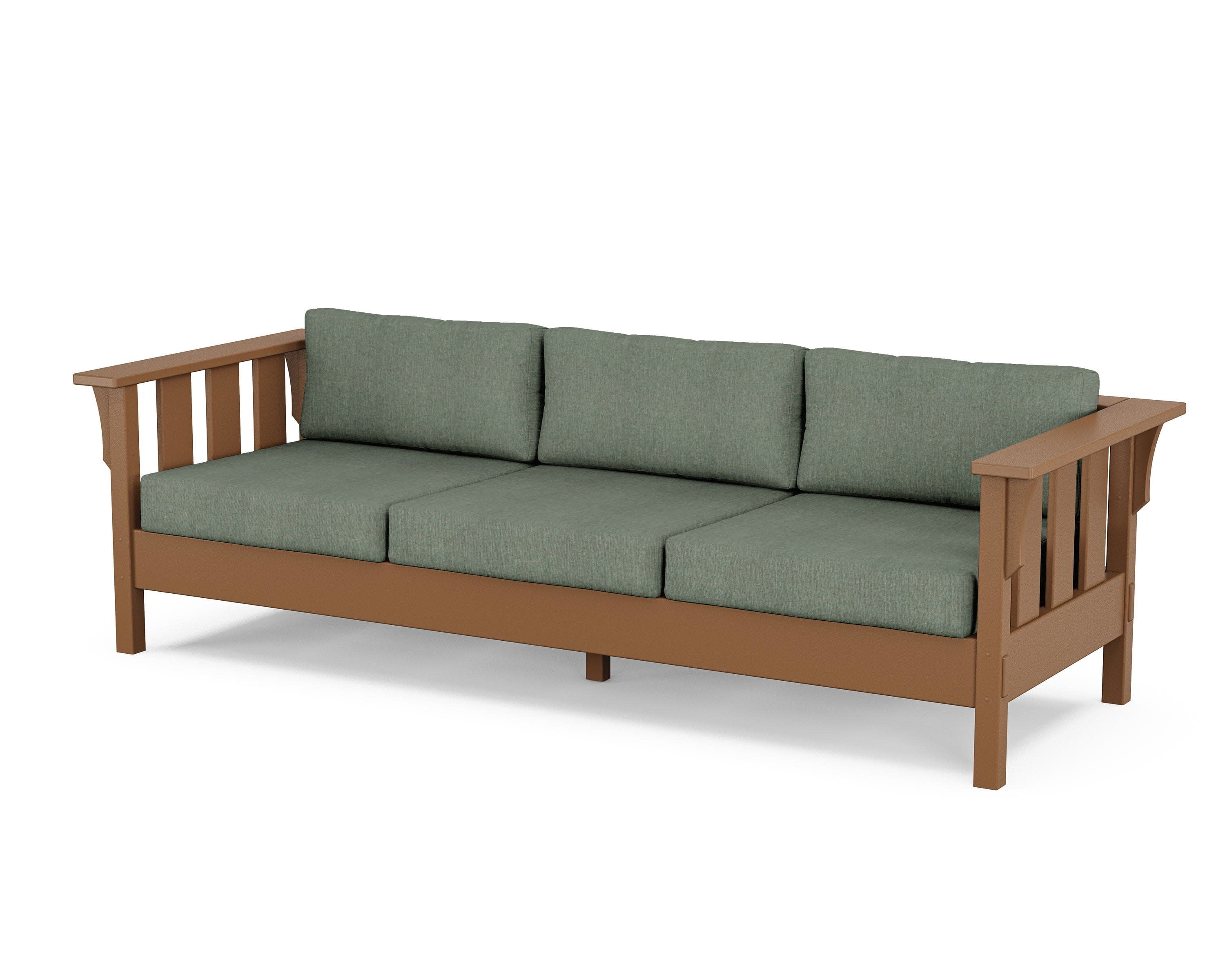 Acadia Deep Seating Sofa in Teak / Cast Sage