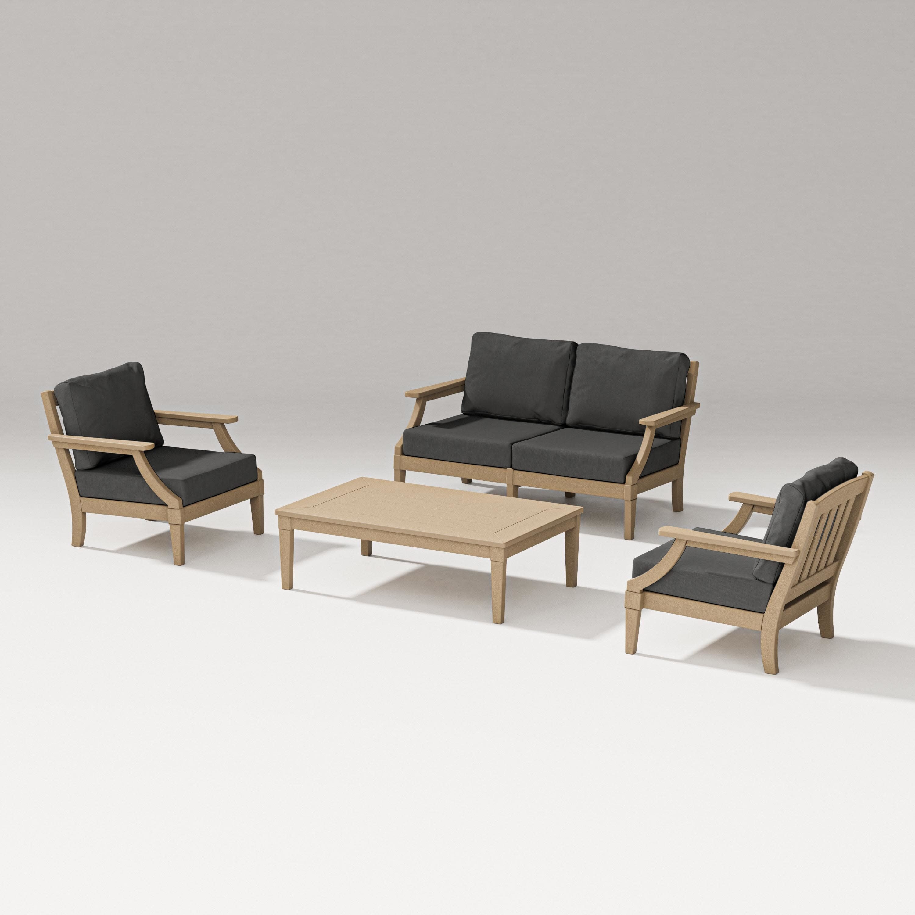 Estate Lounge 4-Piece Loveseat Set in Vintage Sahara / Spectrum Carbon