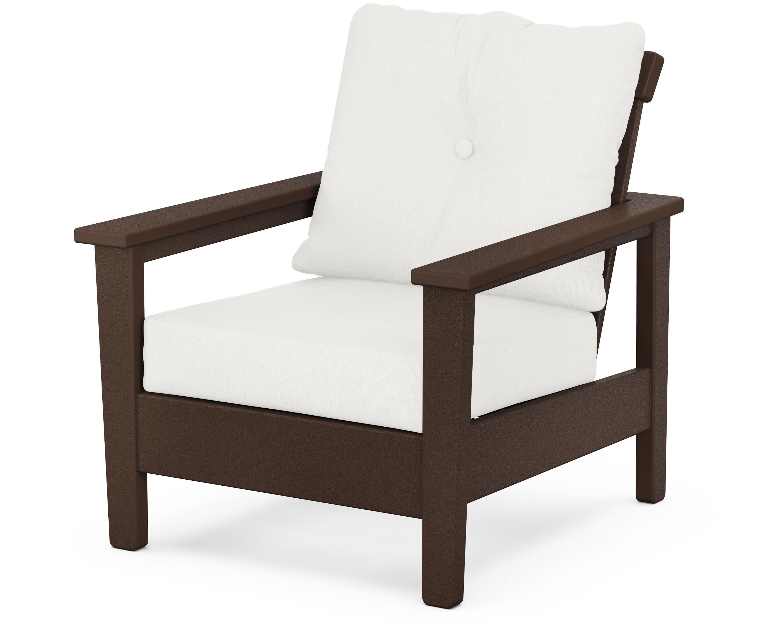 Prescott Deep Seating Chair in Mahogany / Natural Linen