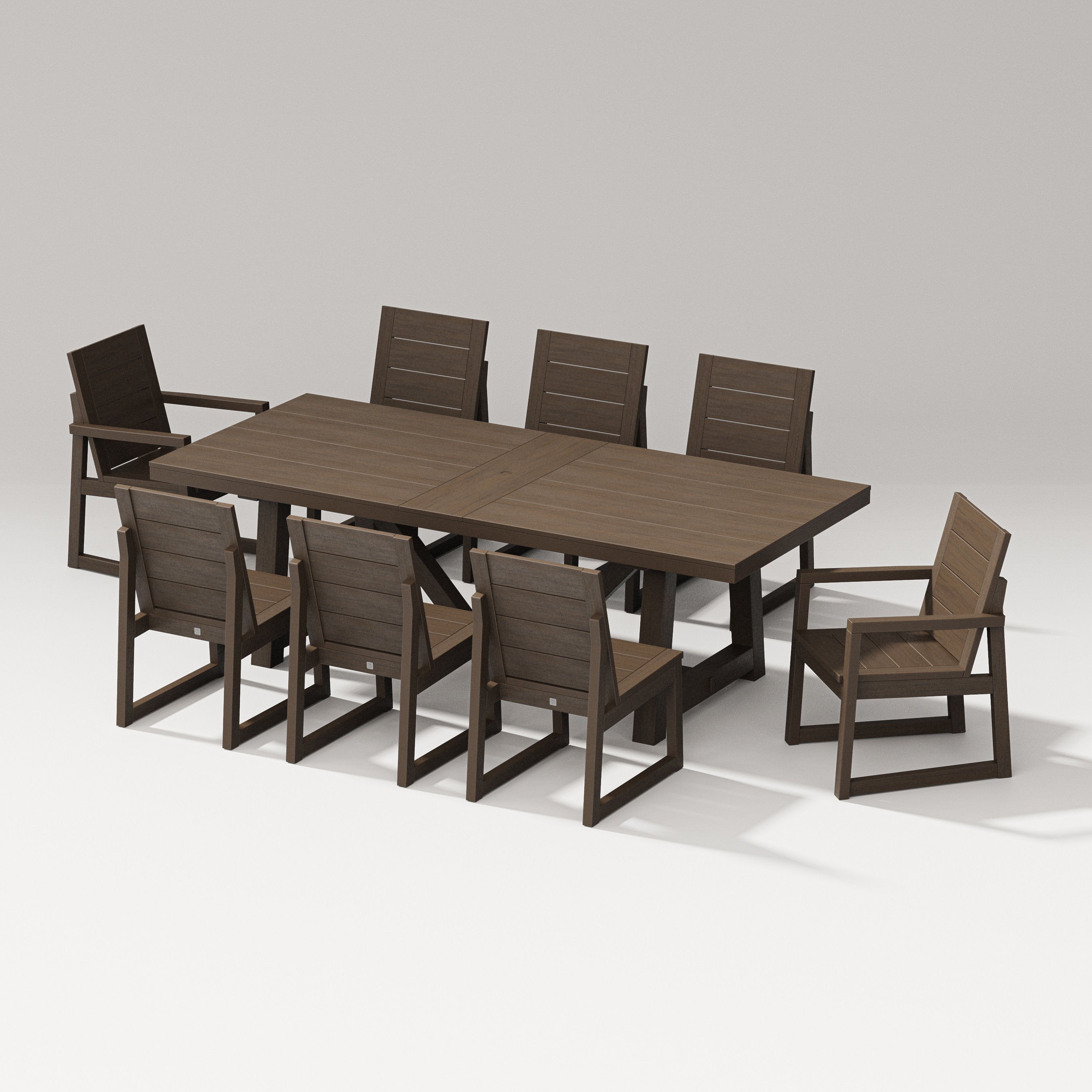 Elevate 9-Piece A-Frame Table Dining Set in Kona
