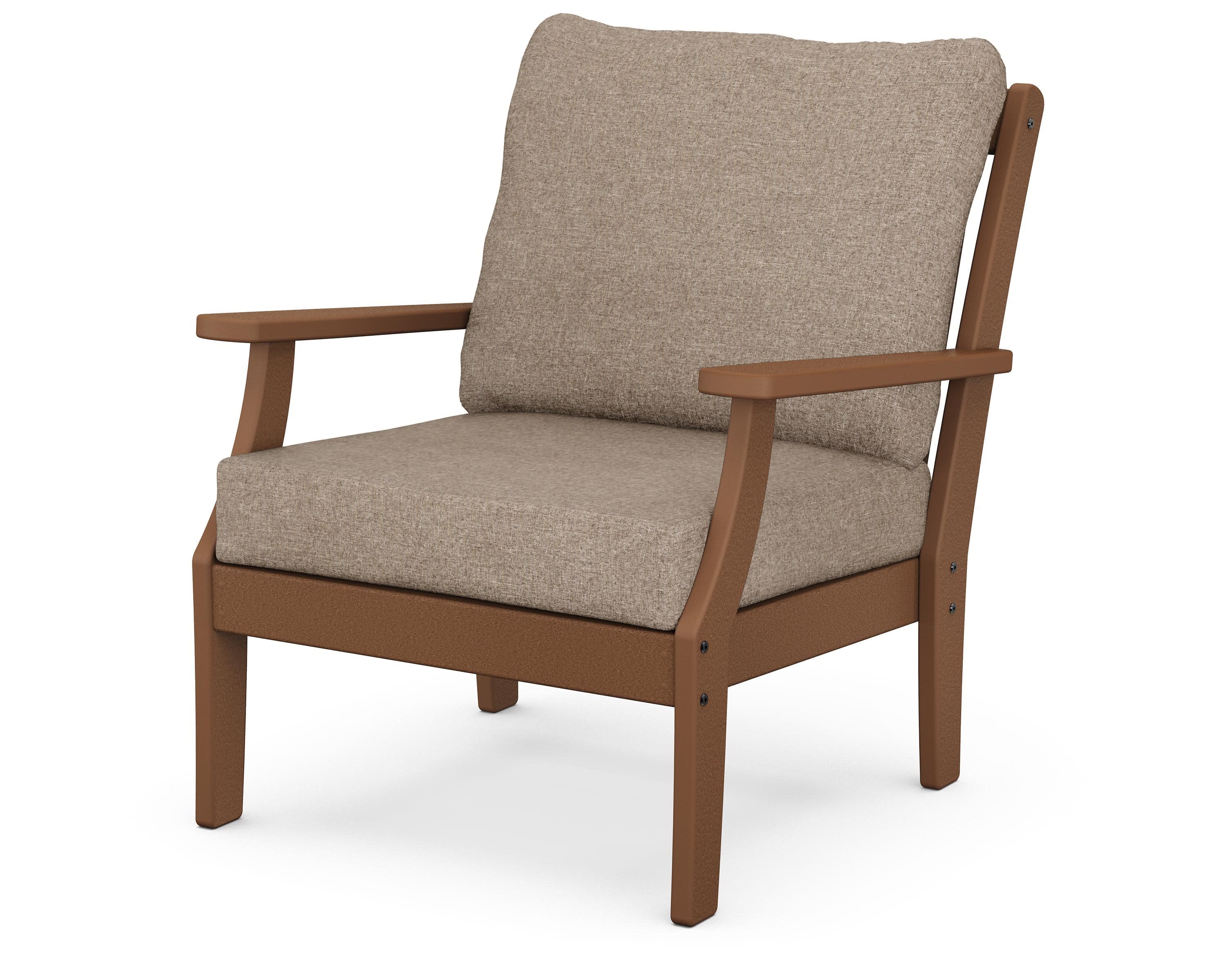 Braxton Deep Seating Chair in Teak / Spiced Burlap