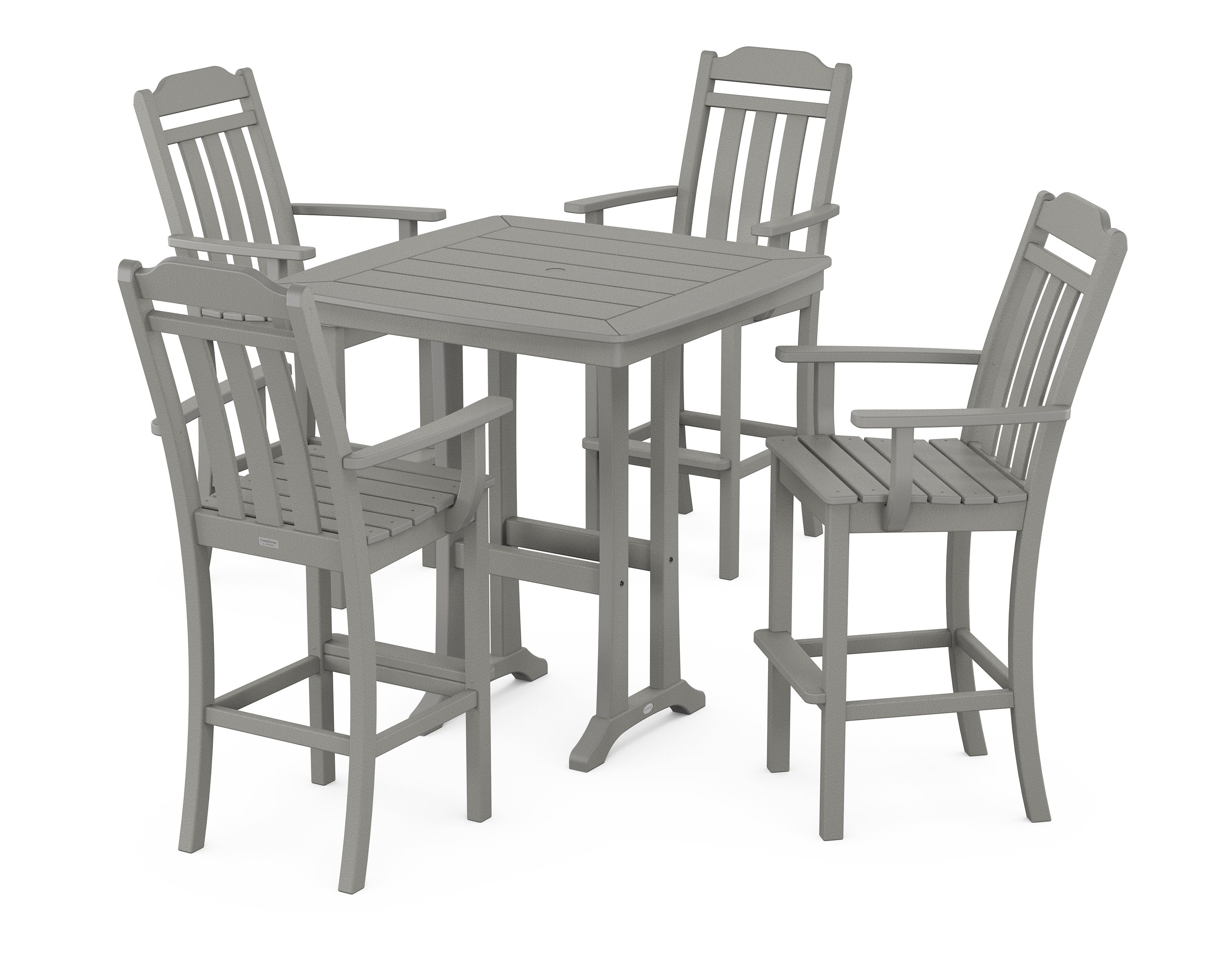 Cottage 5-Piece Bar Set with Trestle Legs in Slate Grey