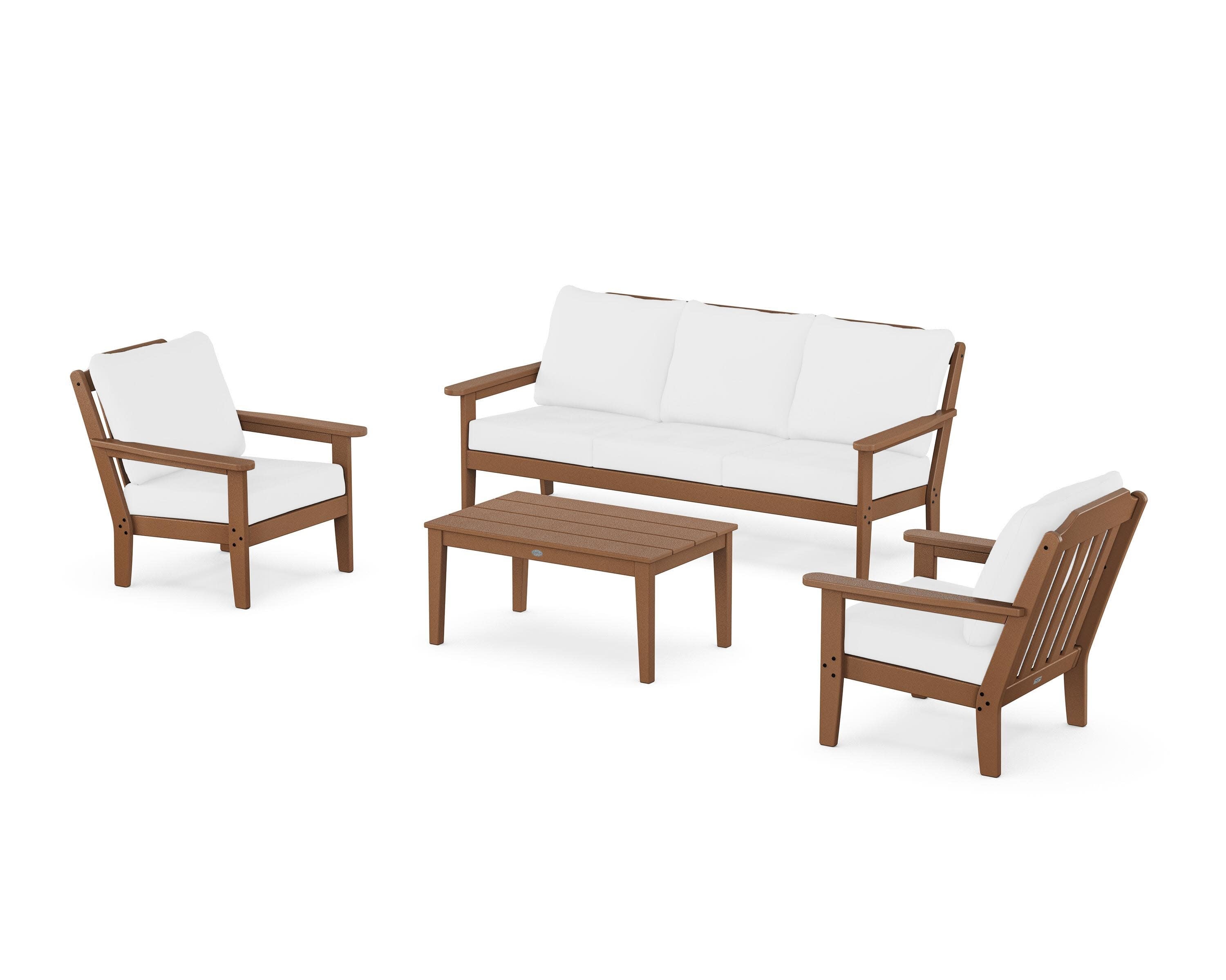 Cottage 4-Piece Deep Seating Set with Sofa in Teak / Natural