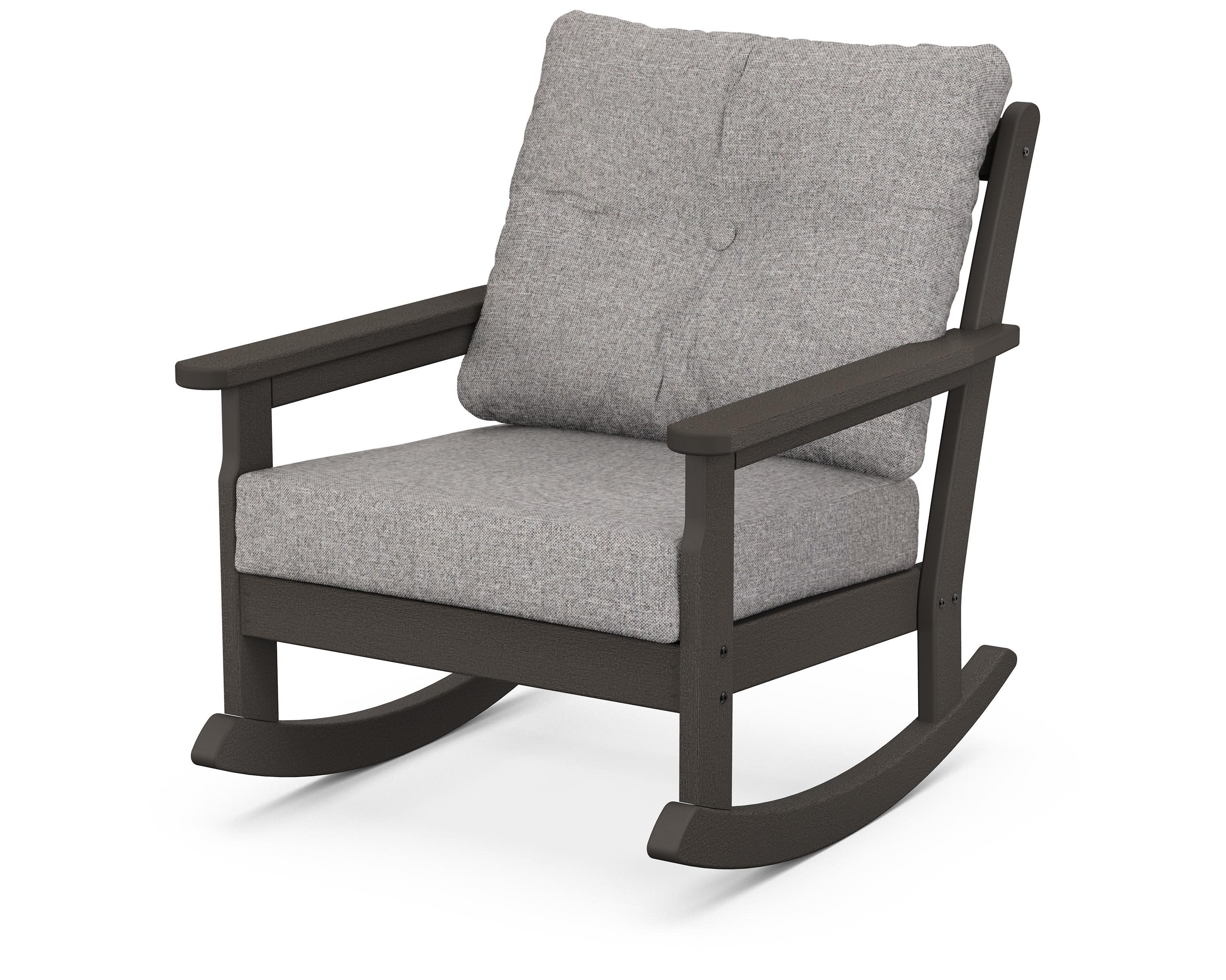 Vineyard Deep Seating Rocking Chair in Vintage Coffee / Grey Mist