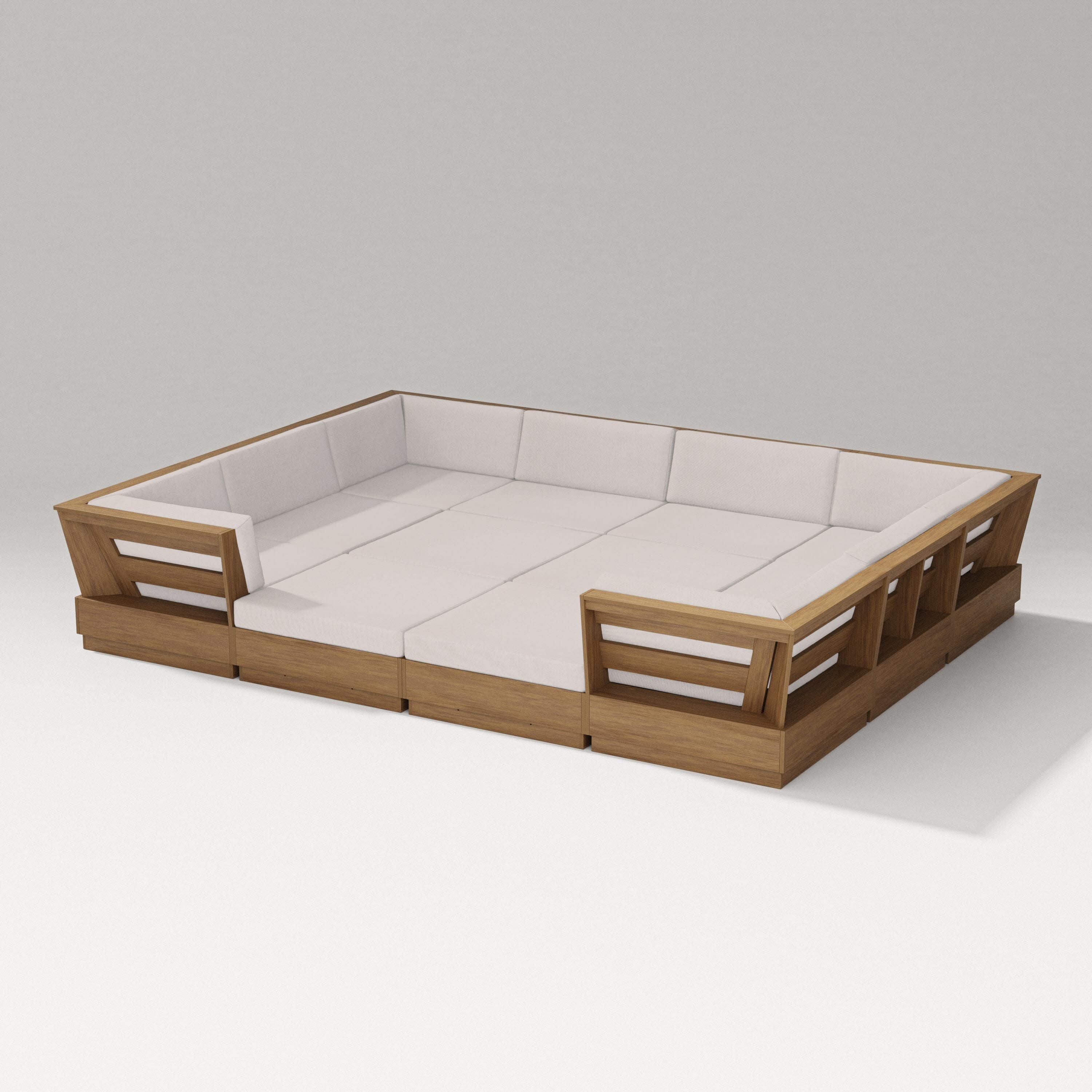 Elevate 12-Piece Pit Sectional in Natural / Dune Burlap