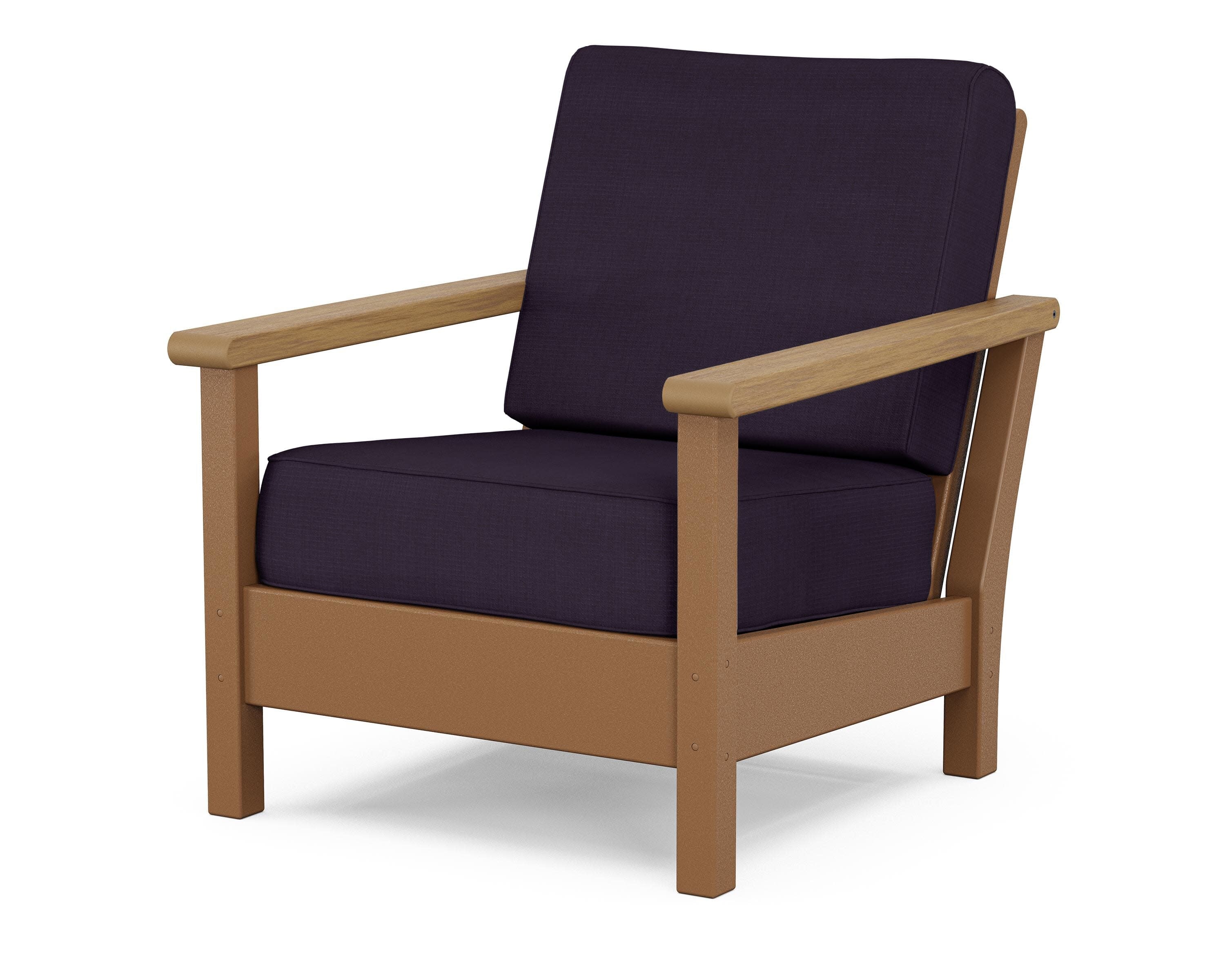 Harbour Deep Seating Chair in Teak / Natural / Navy Linen
