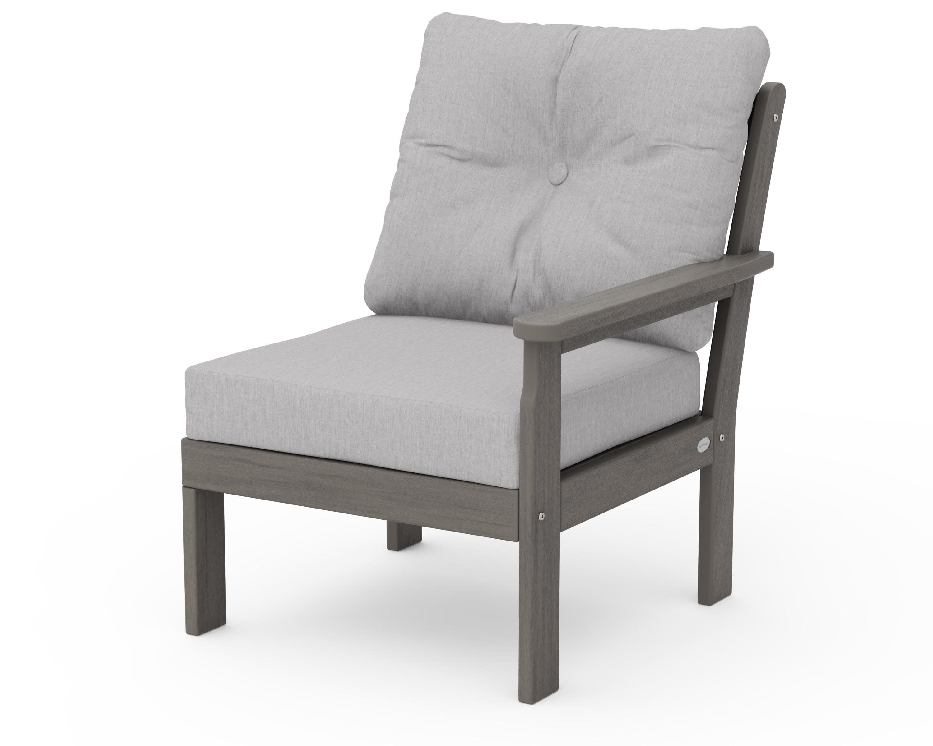 Vineyard Modular Right Arm Chair in Driftwood / Granite