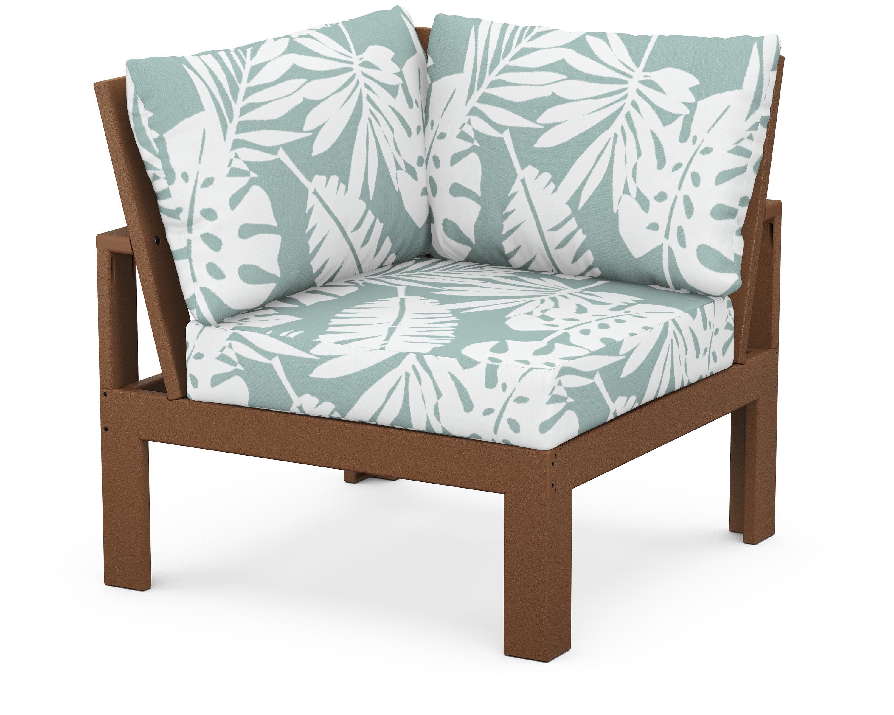 Modular Corner Chair in Teak / Leaf Glacier Spa