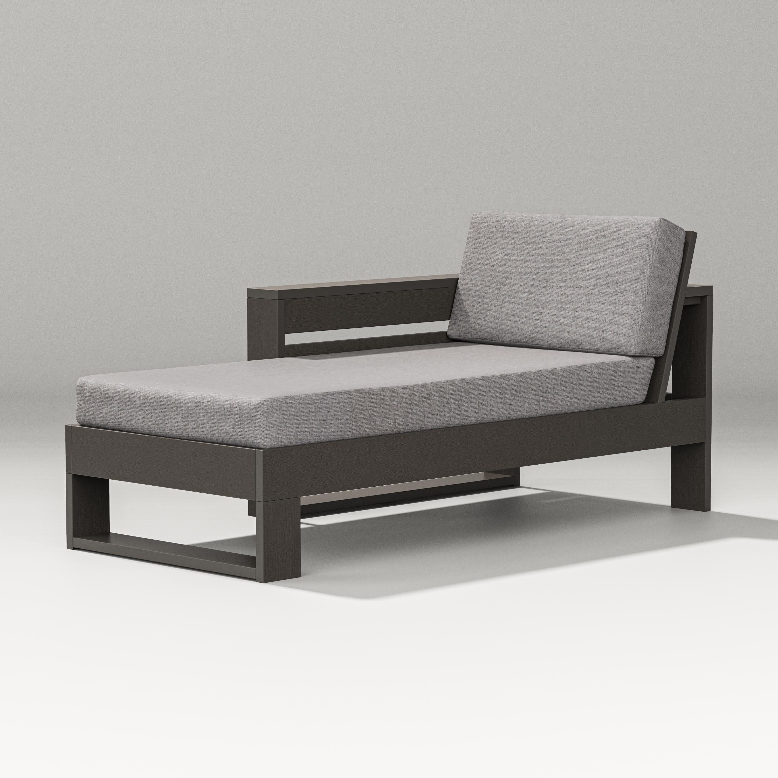 Latitude Modular Left Arm Chaise in Vintage Coffee / Grey Mist