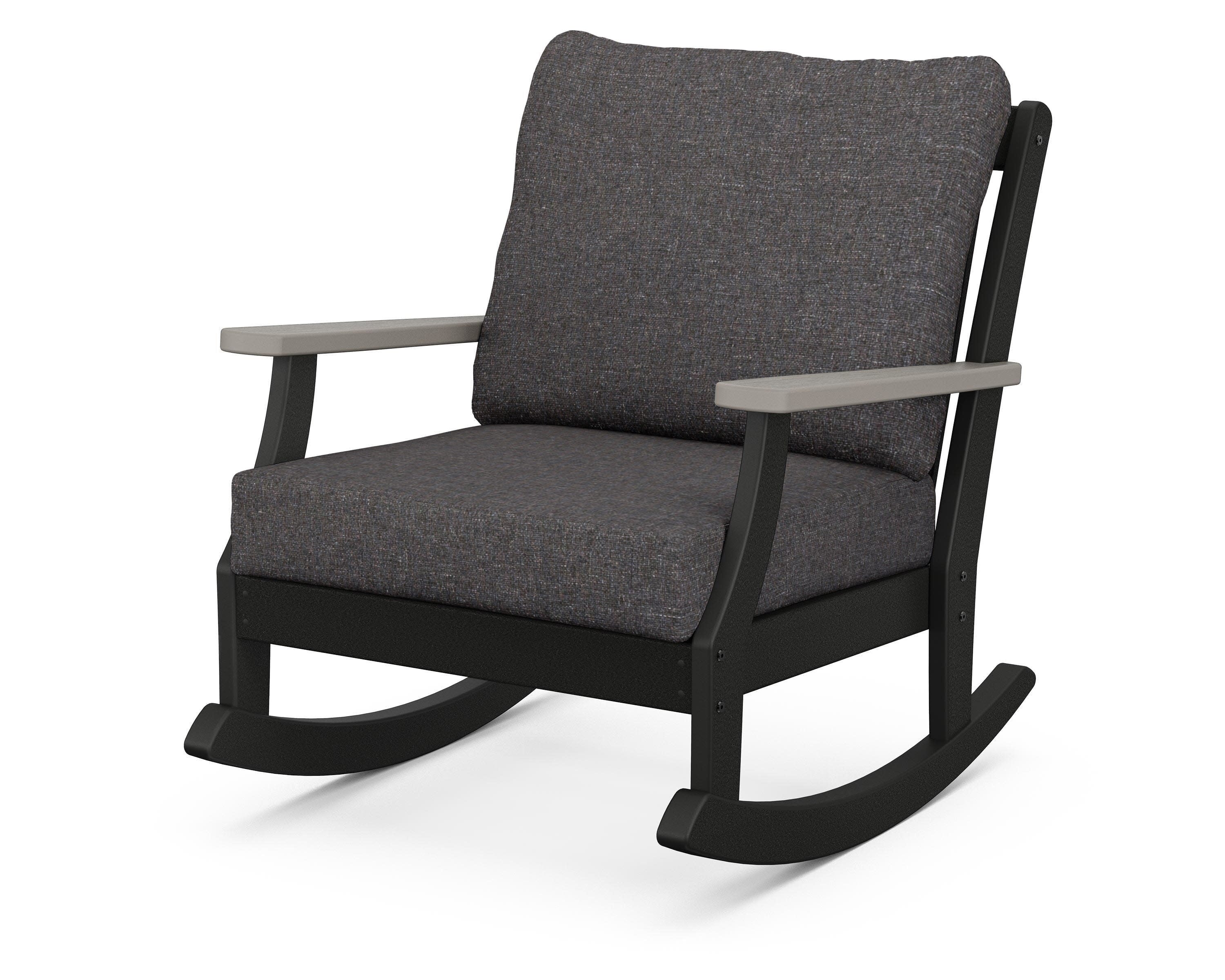 Braxton Deep Seating Rocking Chair in Black / Driftwood / Ash Charcoal