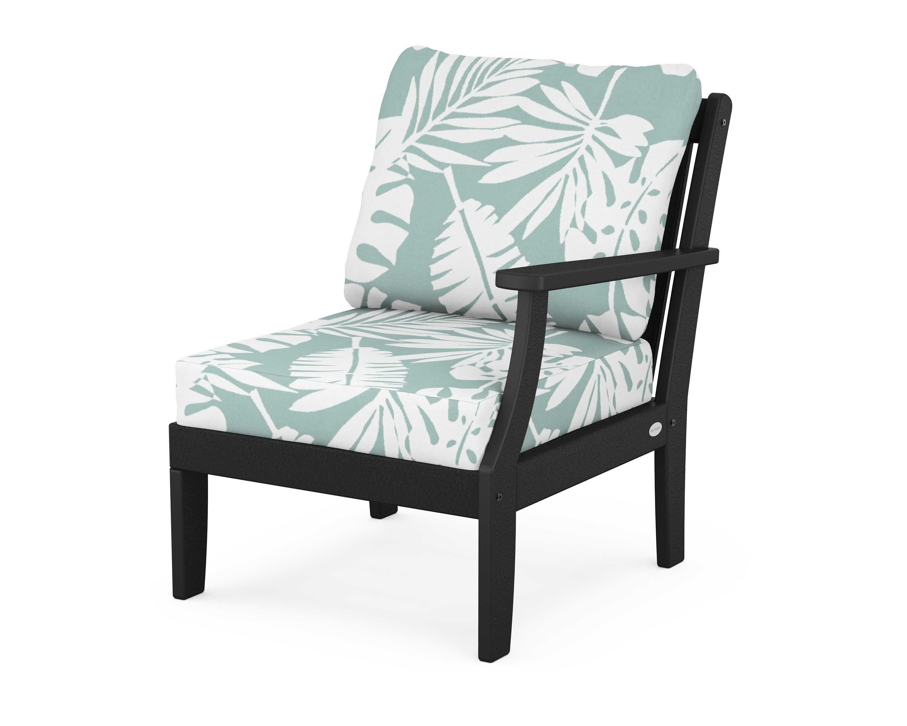 Braxton Modular Right Arm Chair in Black / Leaf Glacier Spa