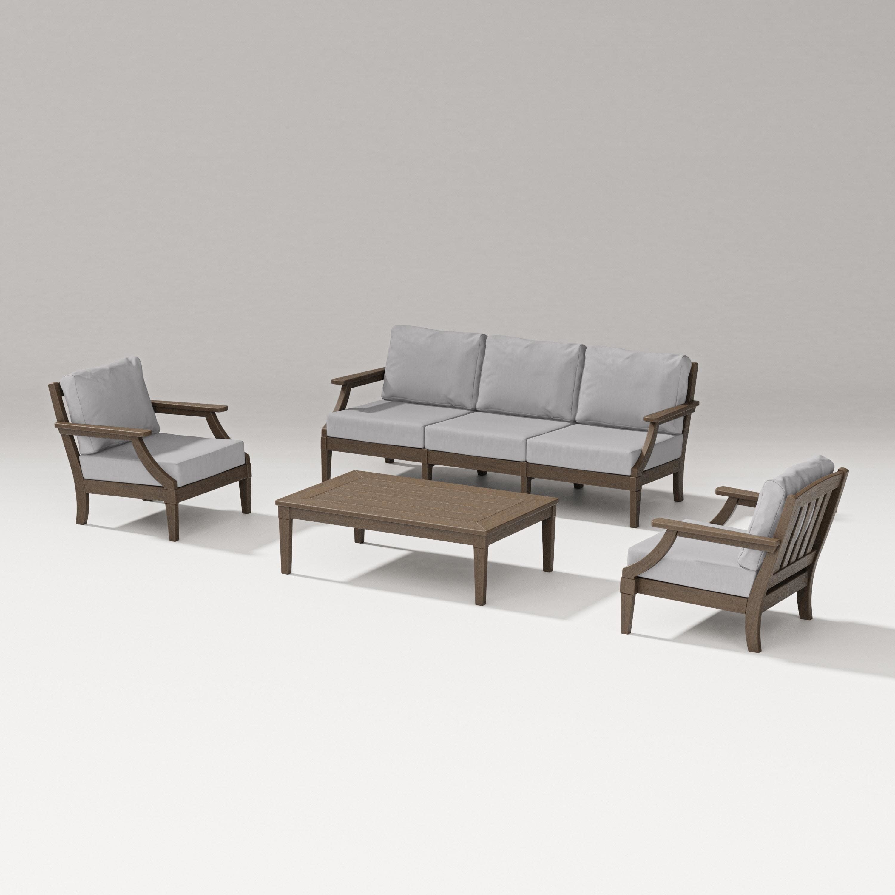 Estate 4-Piece Lounge Sofa Set in Kona / Granite