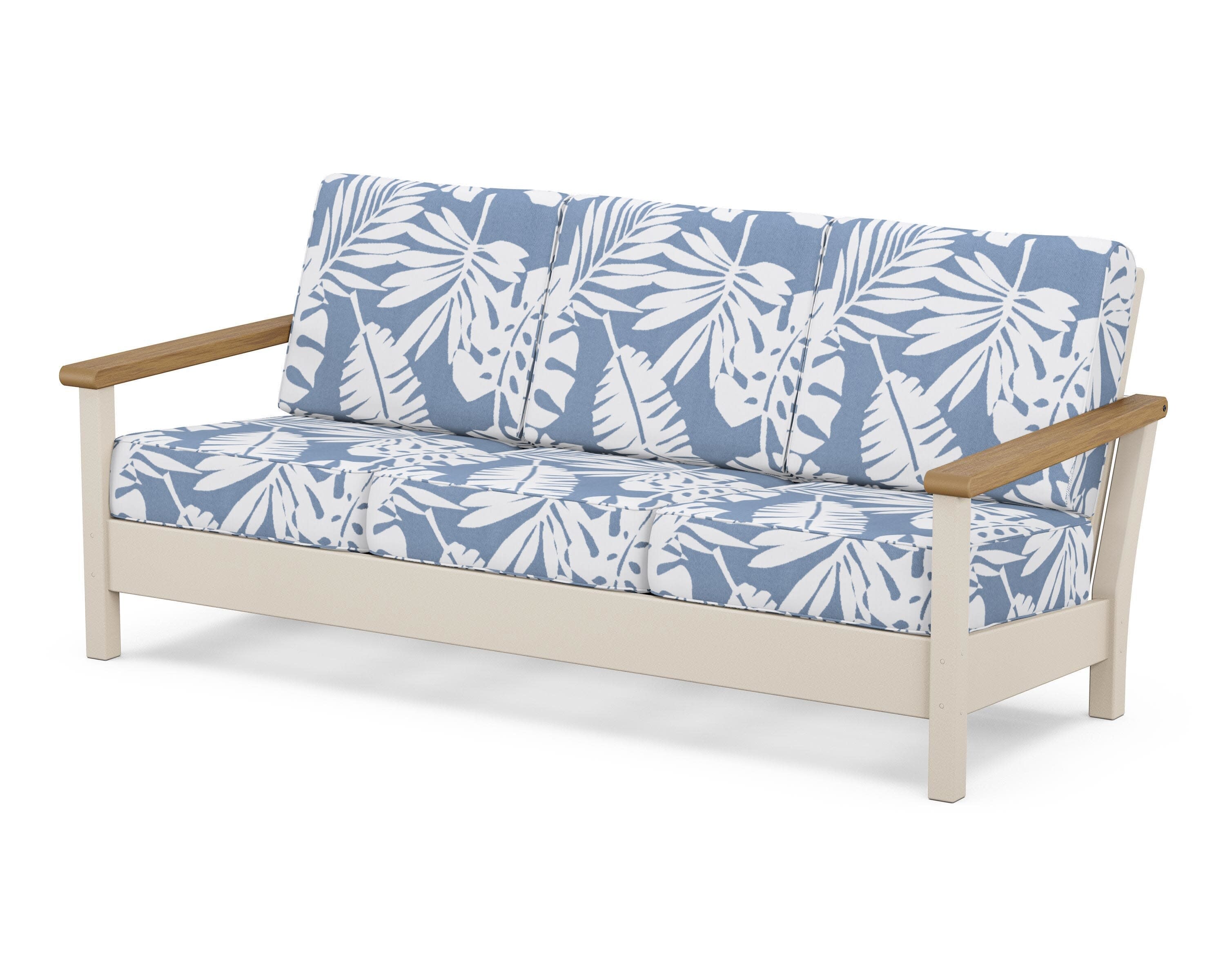 Harbour Deep Seating Sofa in Sand / Natural / Leaf Sky Blue
