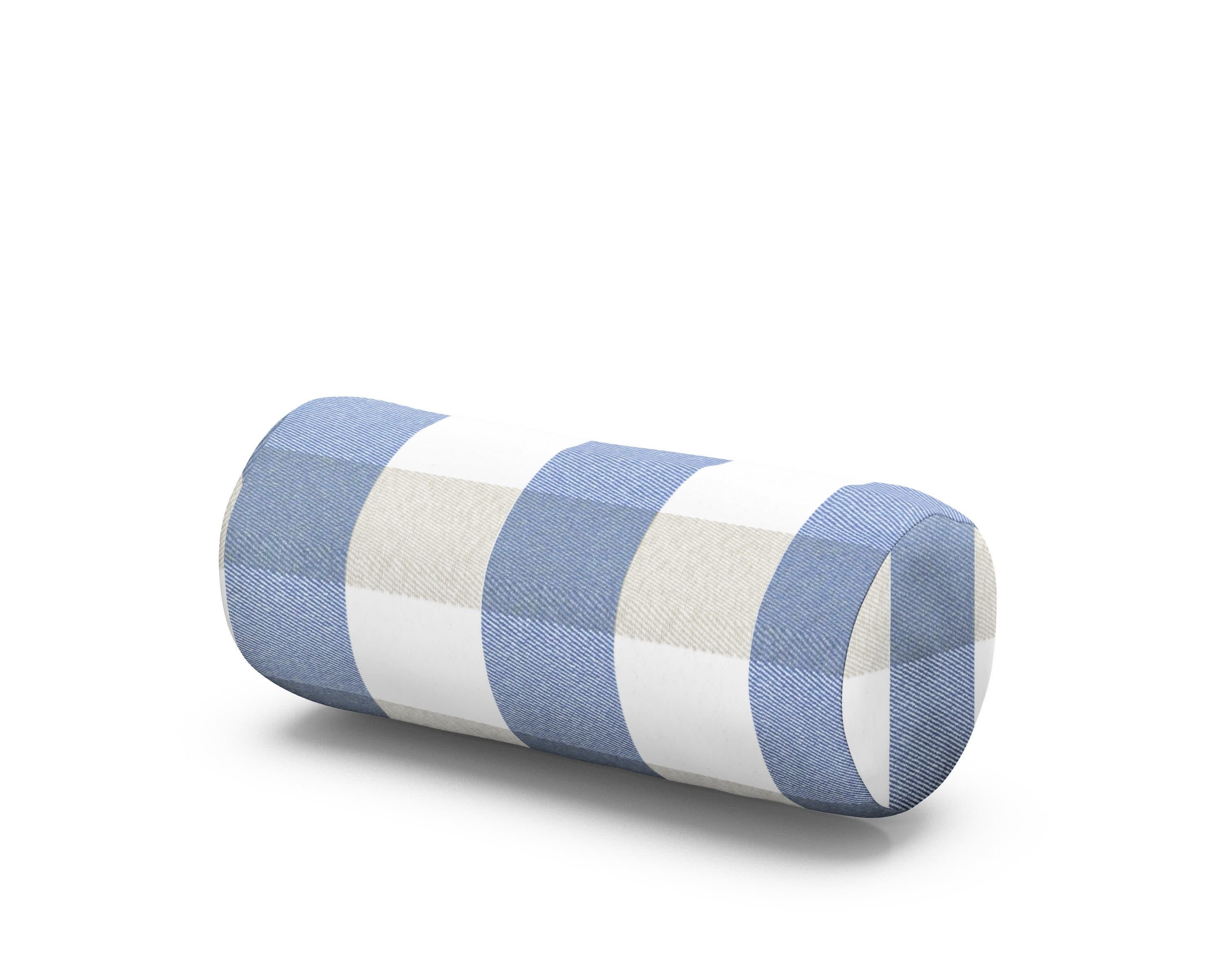 Headrest Pillow - Extended One Strap in Buffalo Plaid Sky Blue