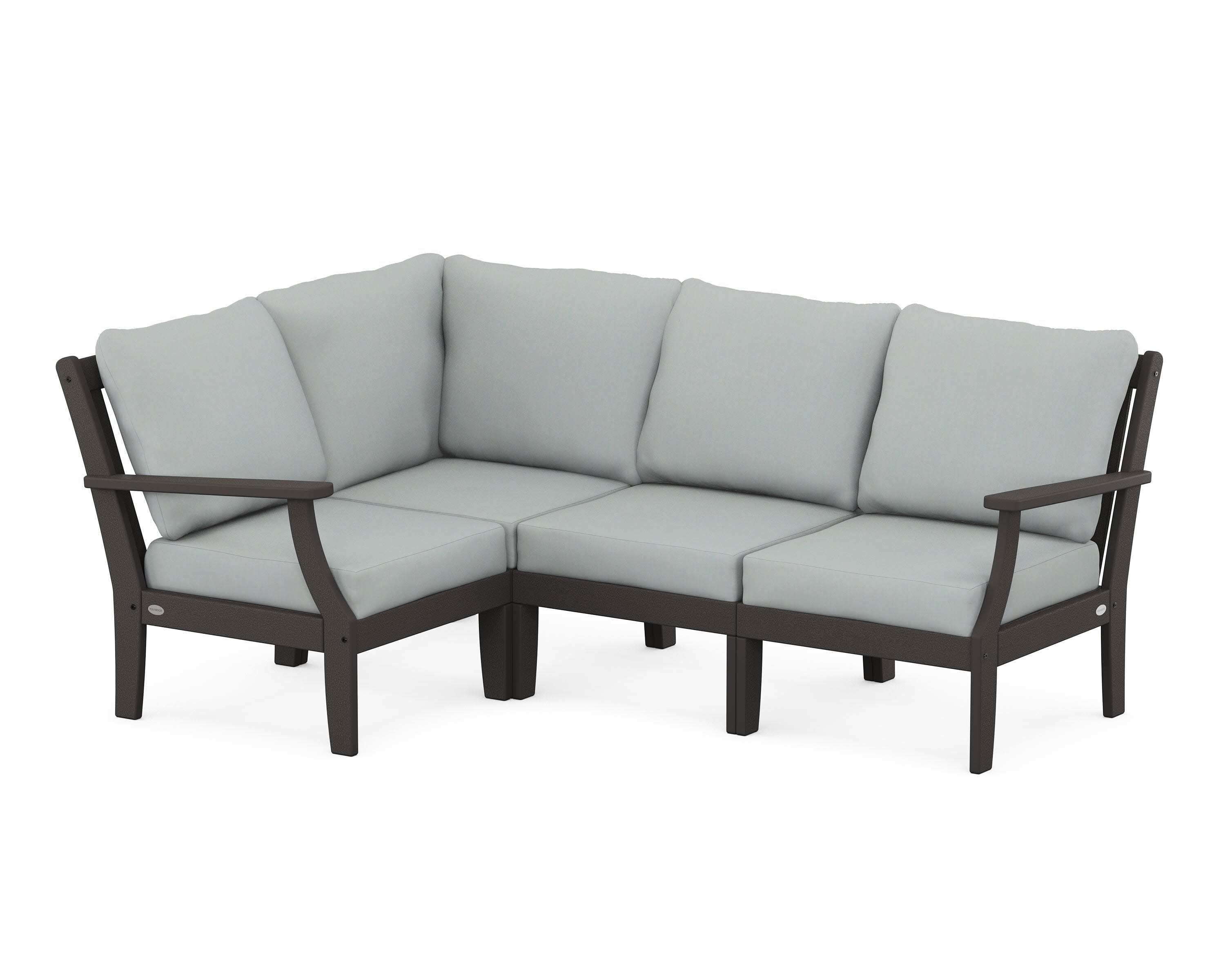 Braxton Modular 4-Piece Deep Seating Set in Vintage Coffee / Spa