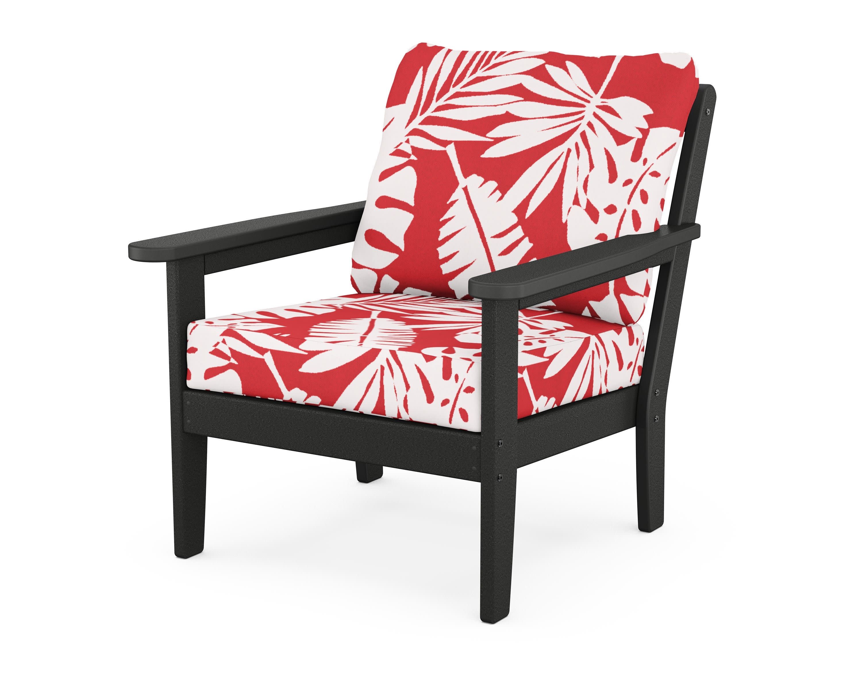 Cottage Deep Seating Chair in Black / Leaf Crimson