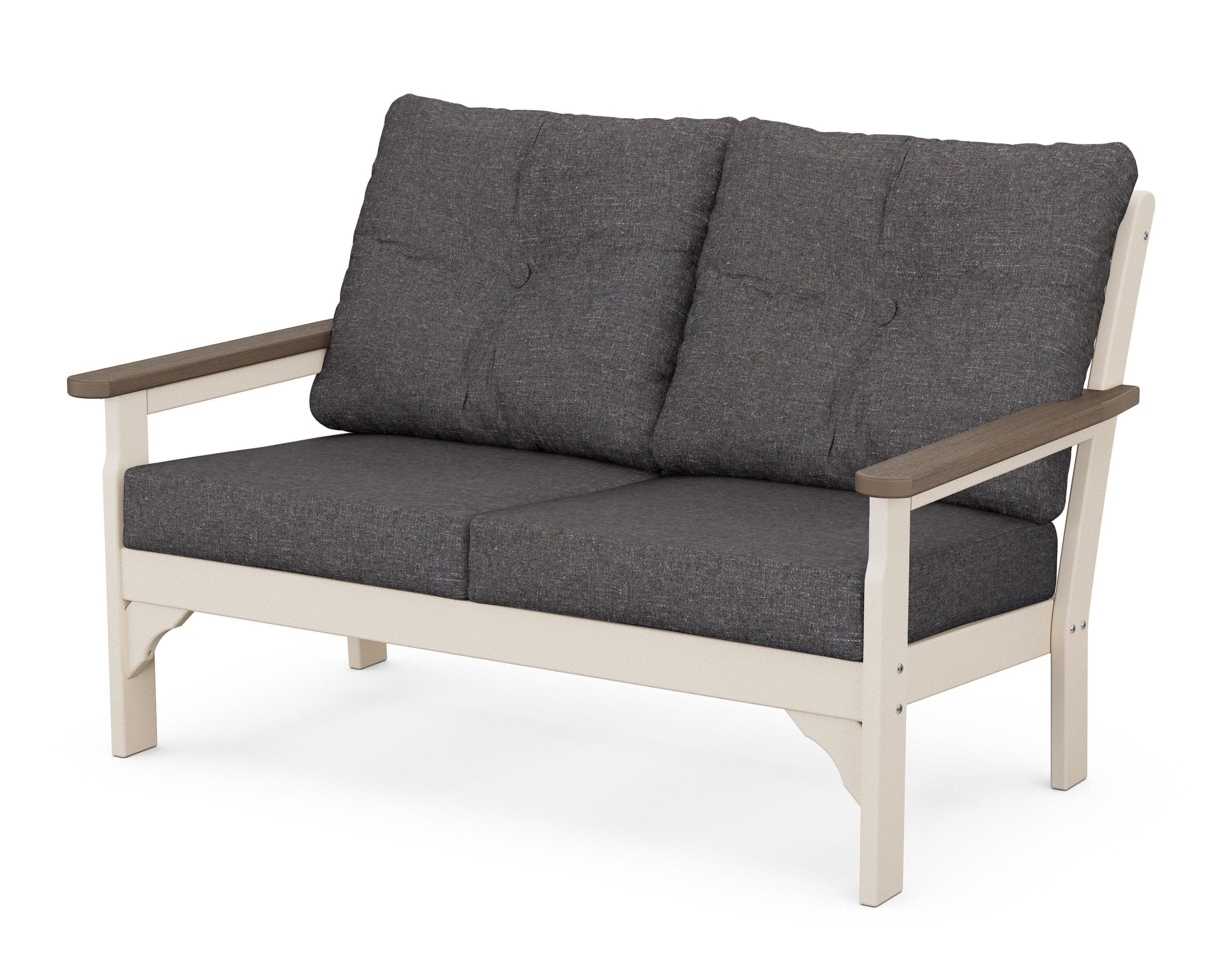 Vineyard Deep Seating Loveseat in Sand / Kona / Ash Charcoal