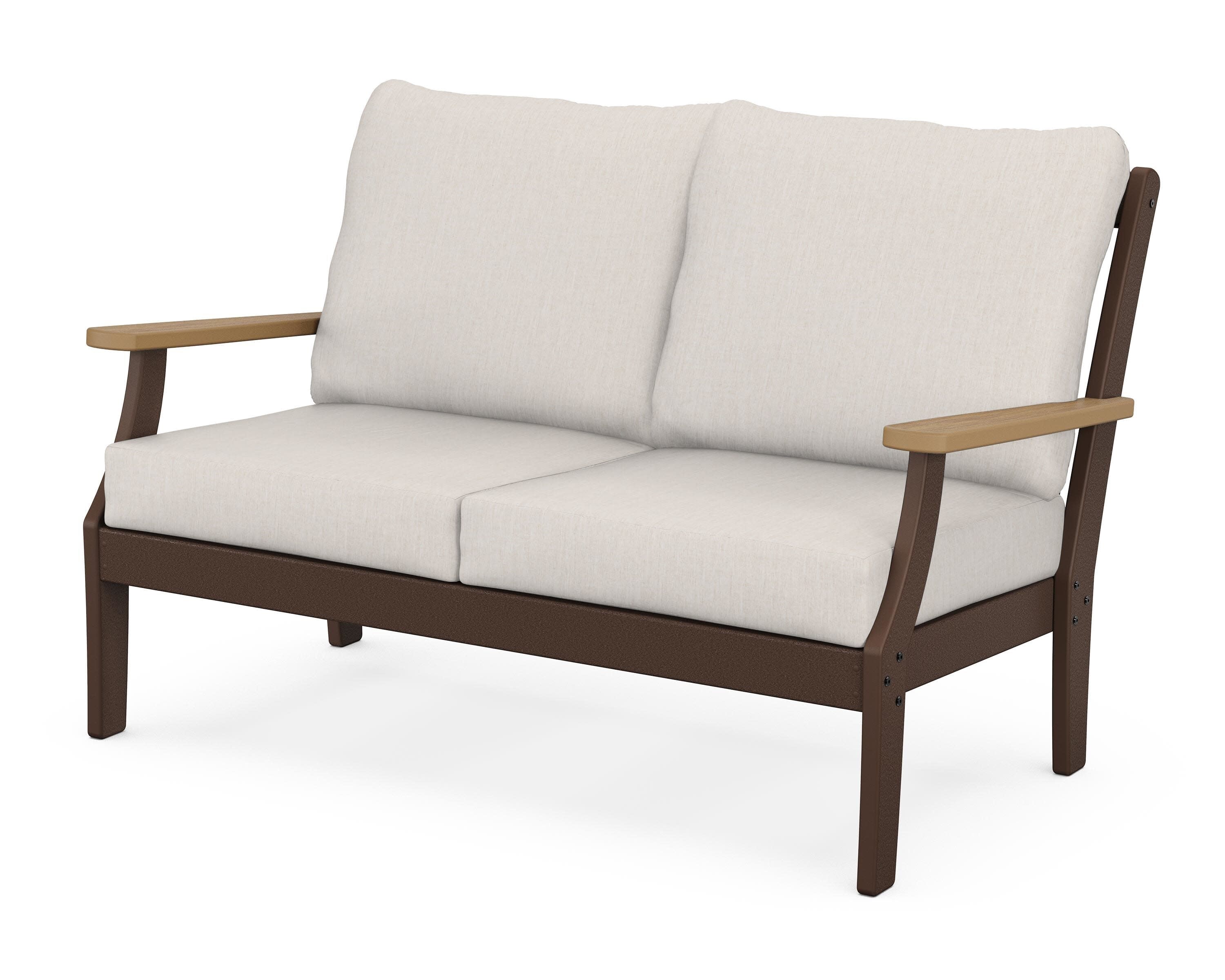 Braxton Deep Seating Loveseat in Mahogany / Natural / Cast Ash