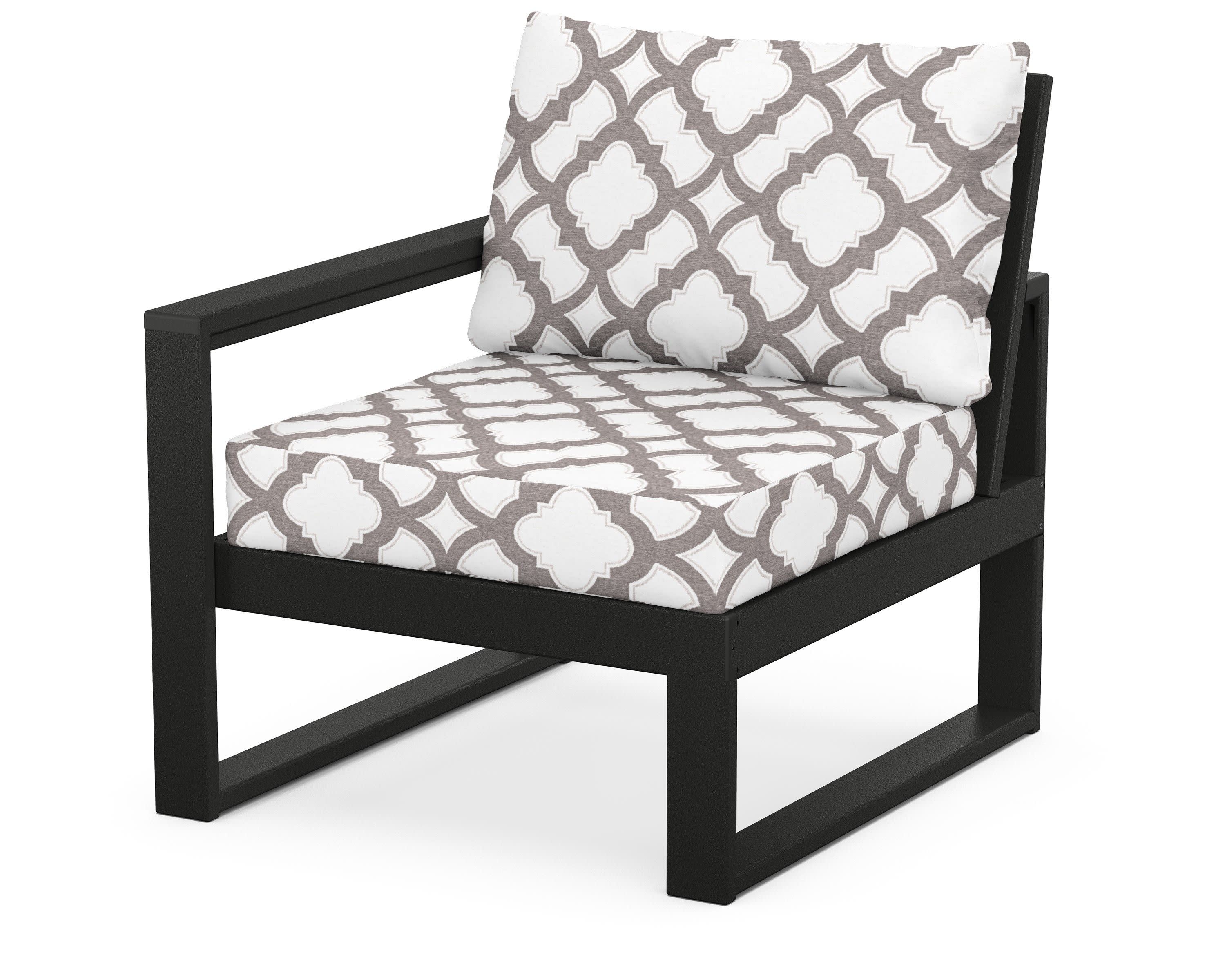 EDGE Modular Left Arm Chair in Black / Trellis Grey Mist